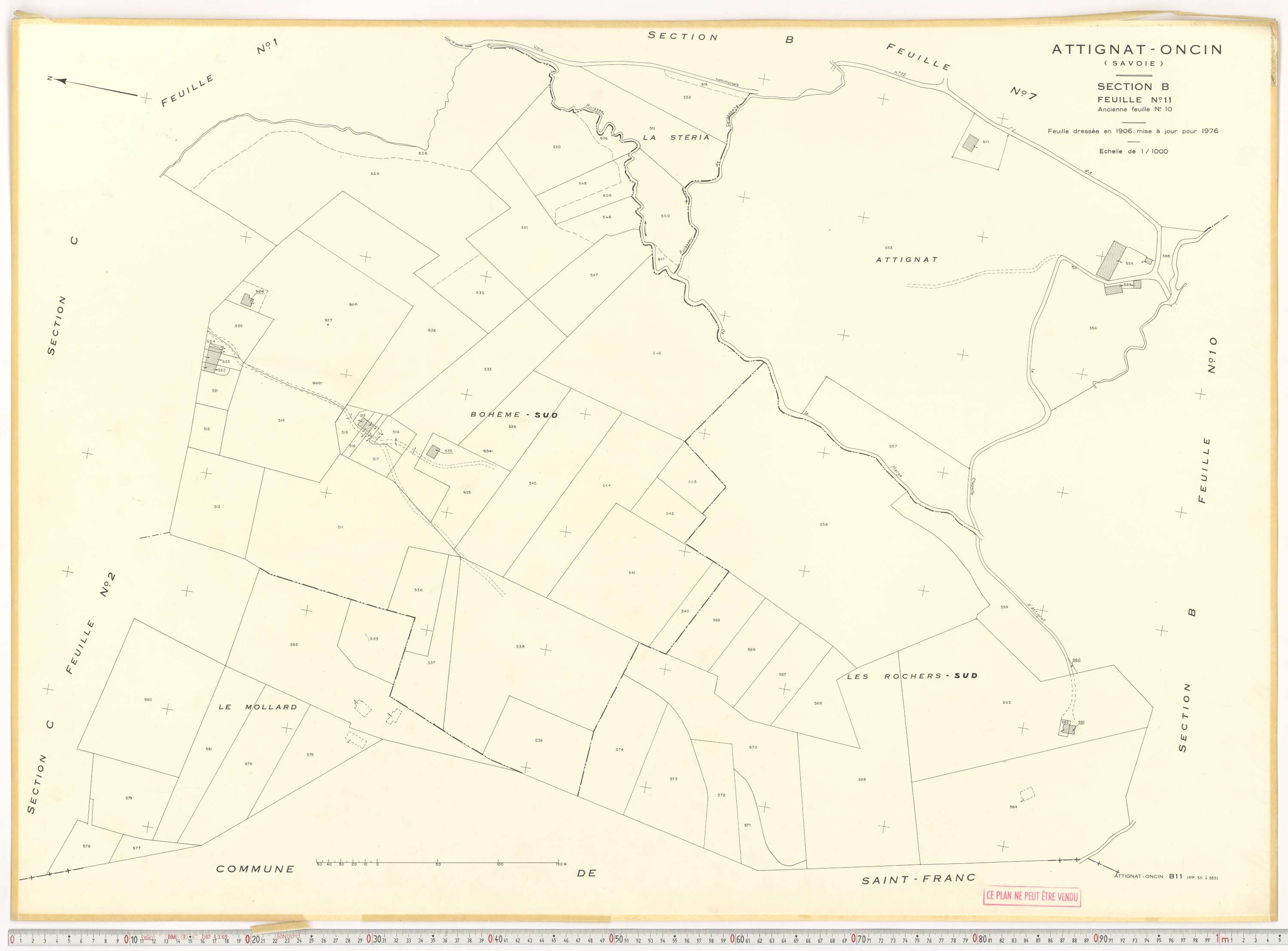 Attignat-Oncin - Cadastre rénové (1976-1988).