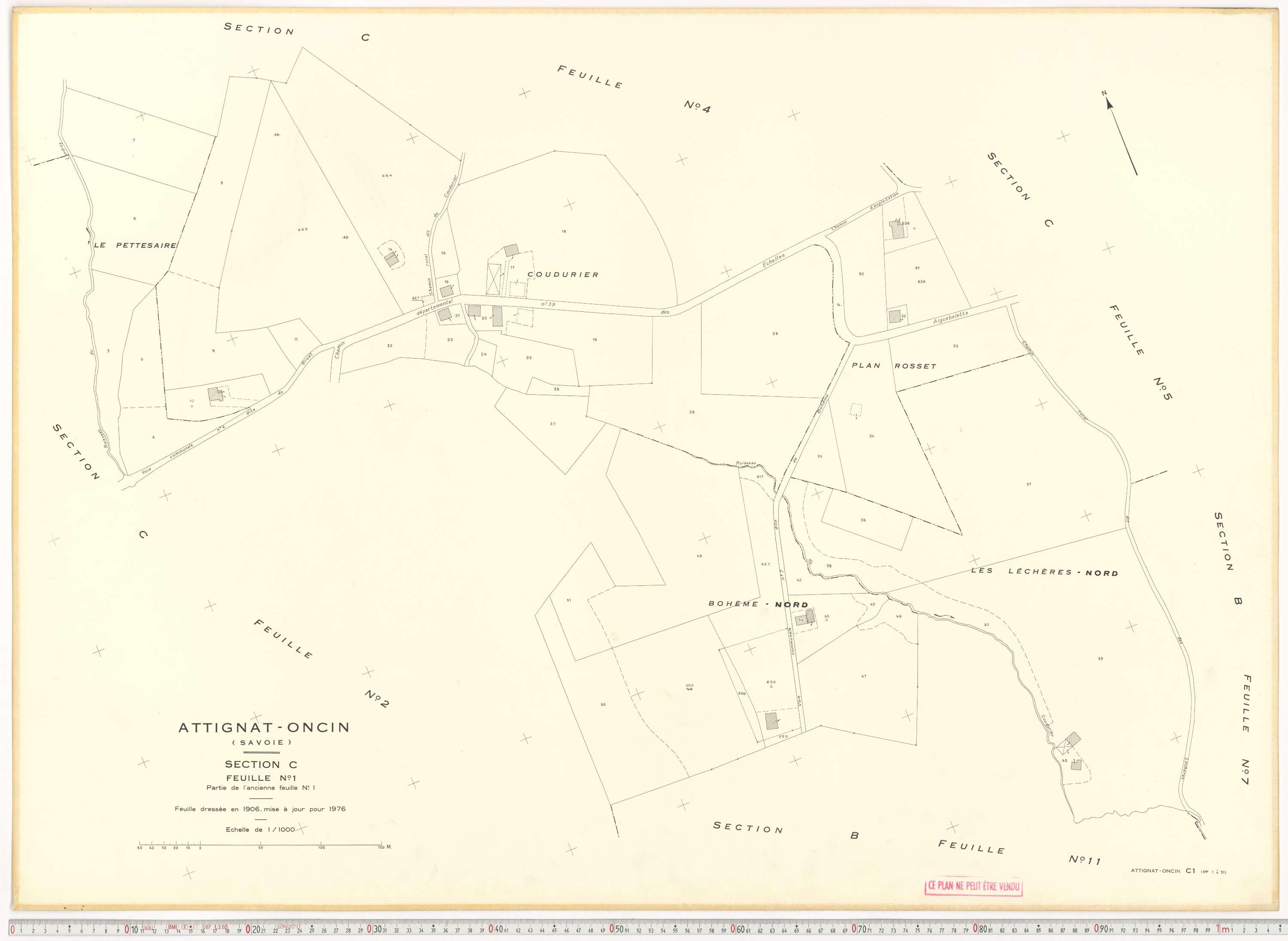 Attignat-Oncin - Cadastre rénové (1976-1988).