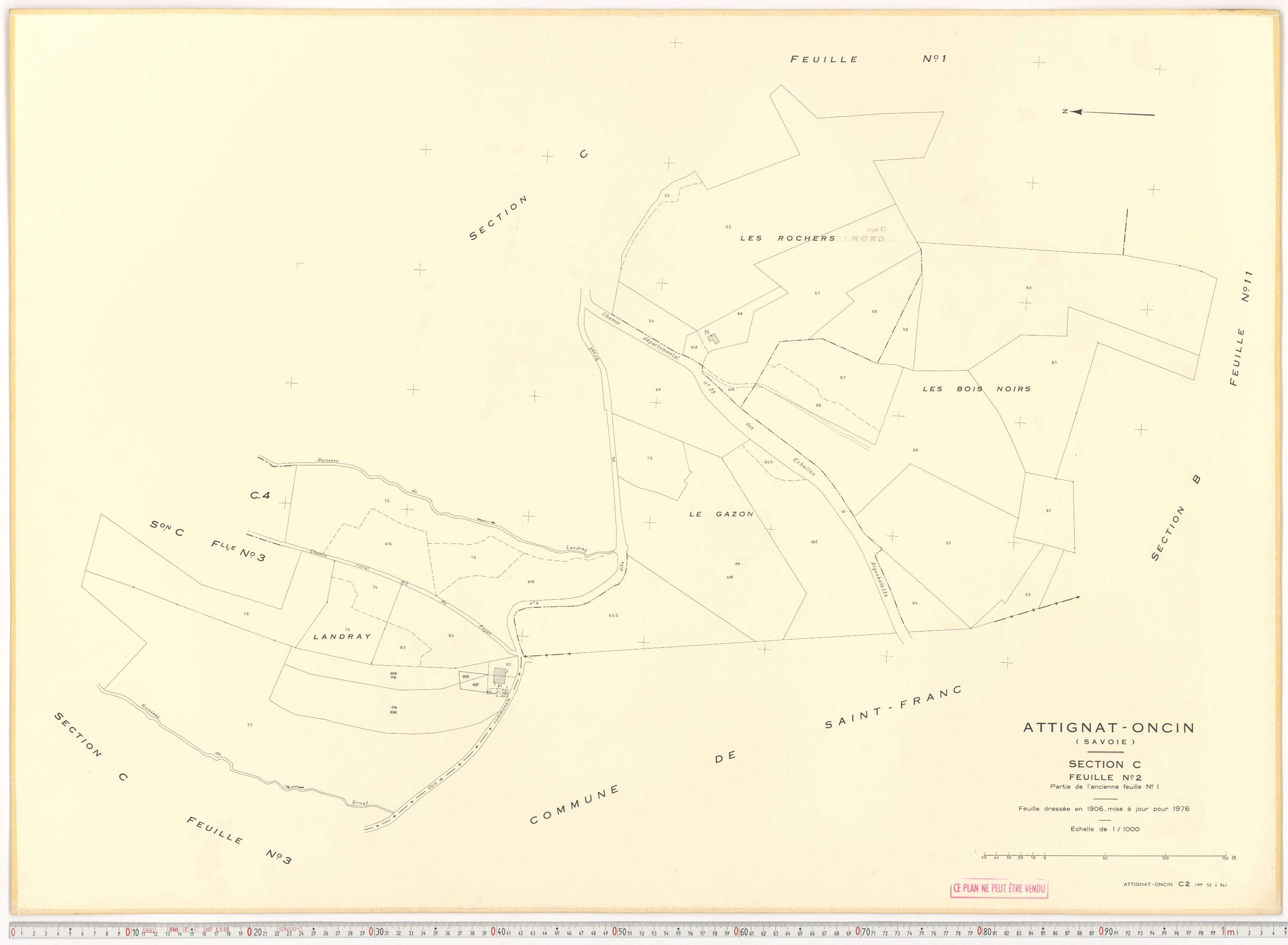 Attignat-Oncin - Cadastre rénové (1976-1988).
