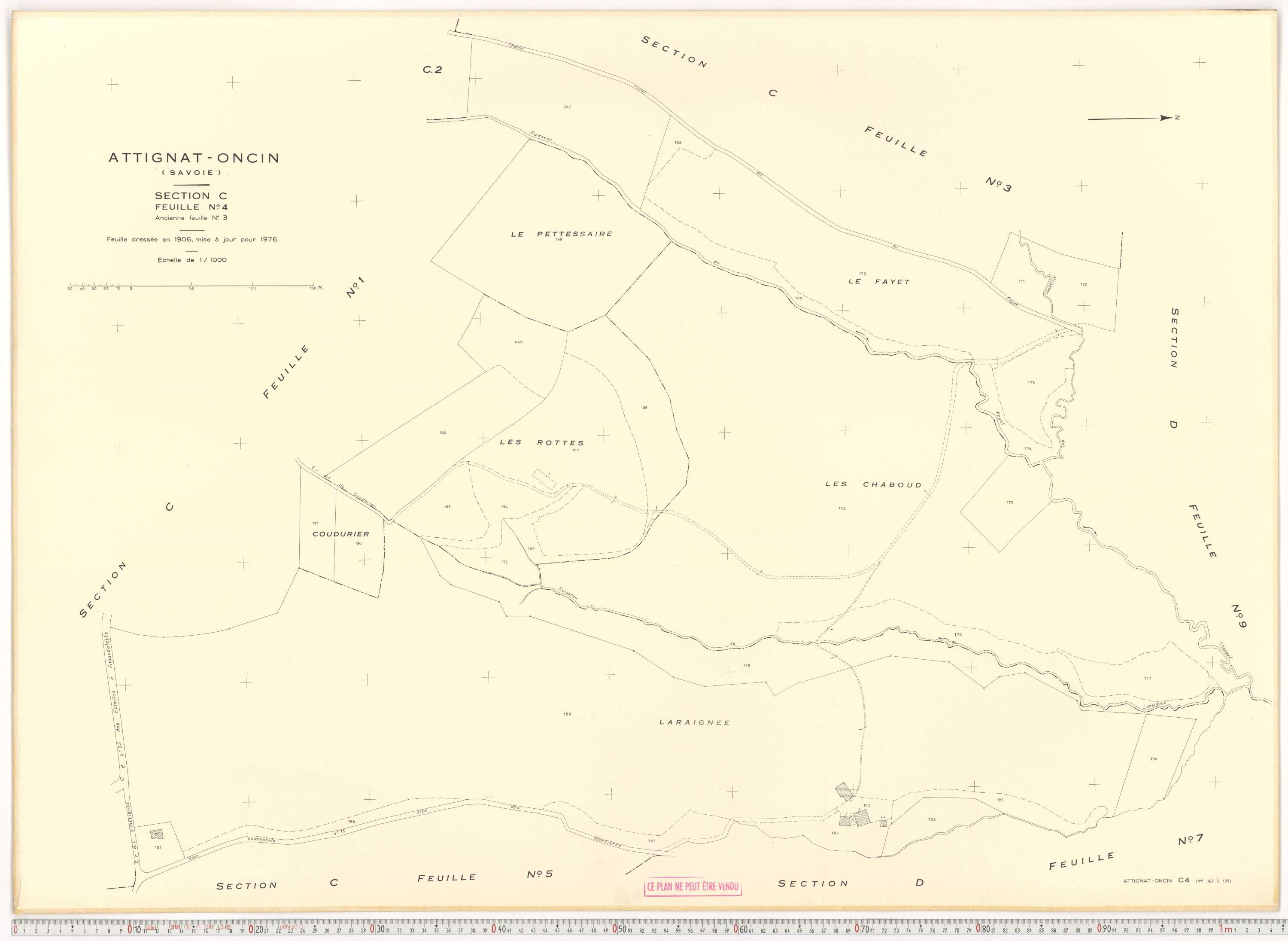 Attignat-Oncin - Cadastre rénové (1976-1988).