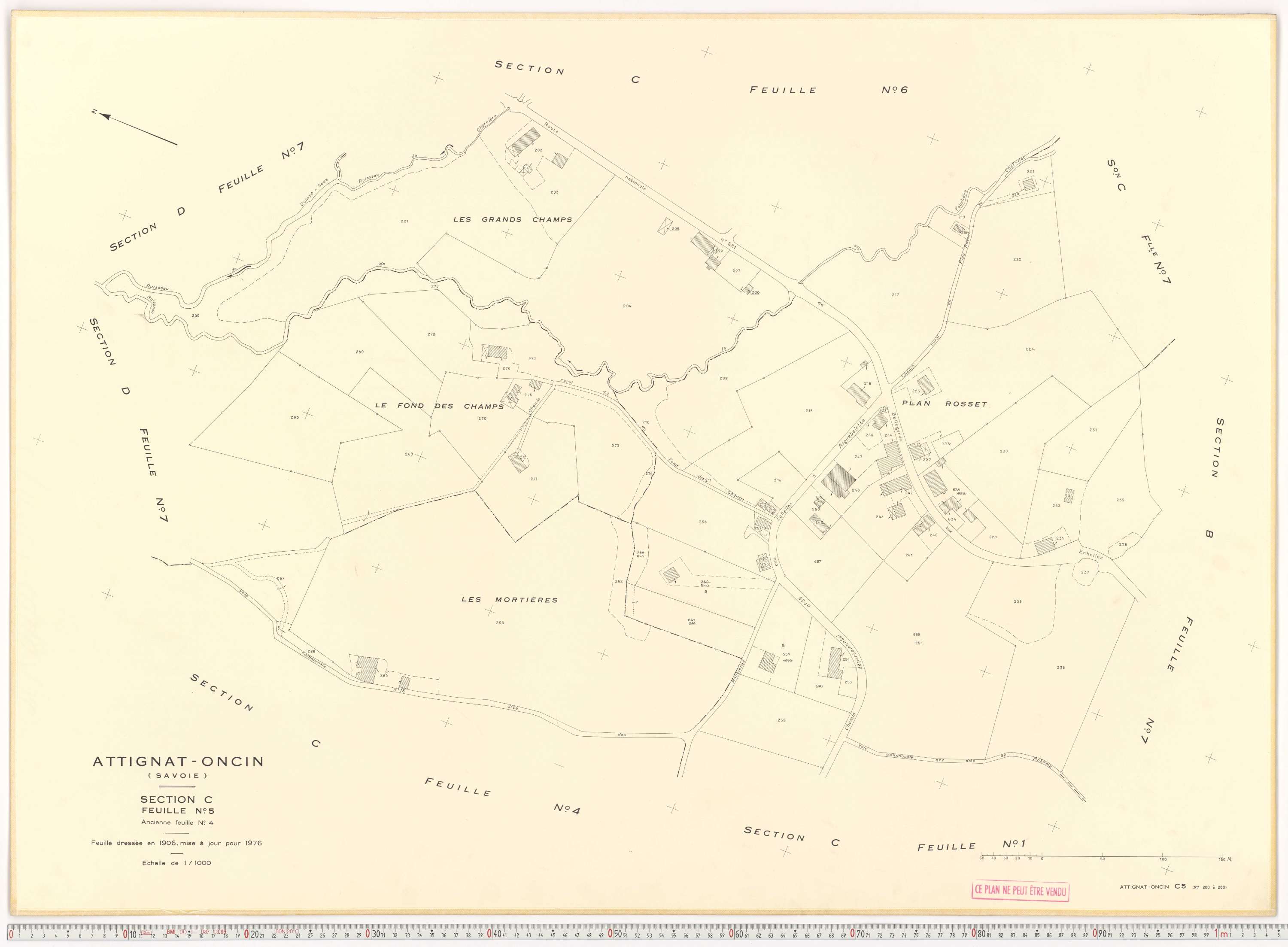 Attignat-Oncin - Cadastre rénové (1976-1988).