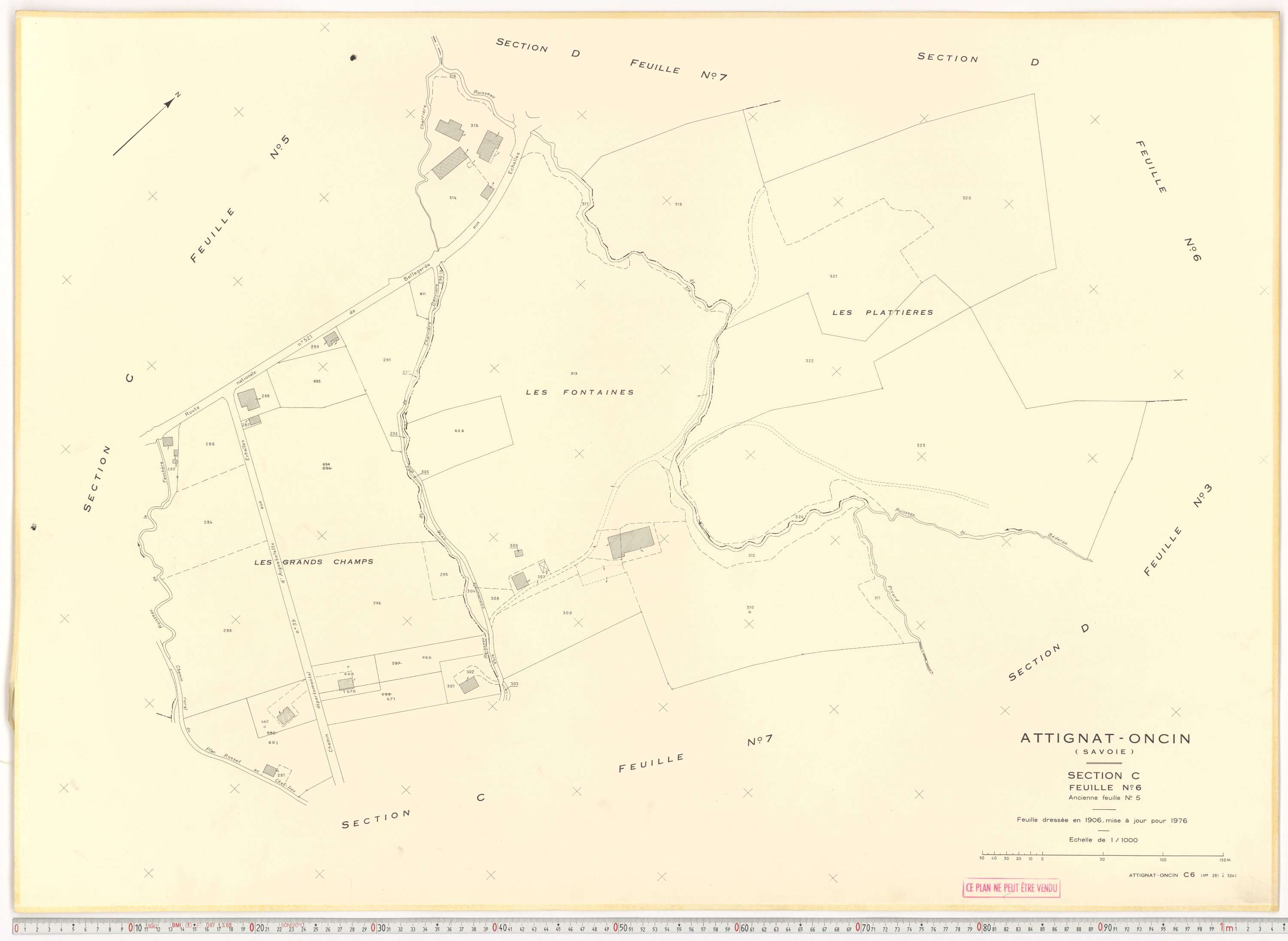 Attignat-Oncin - Cadastre rénové (1976-1988).