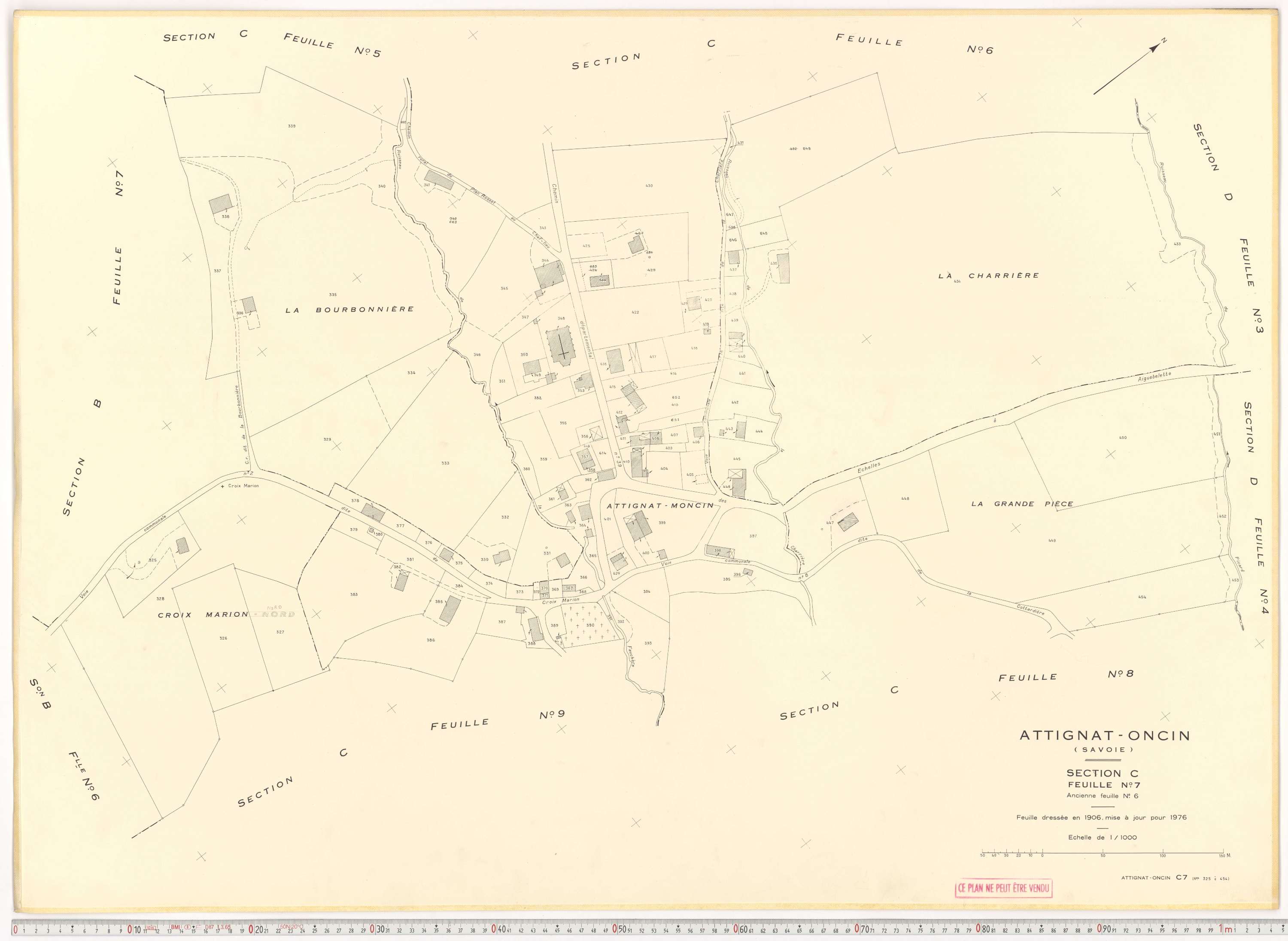 Attignat-Oncin - Cadastre rénové (1976-1988).