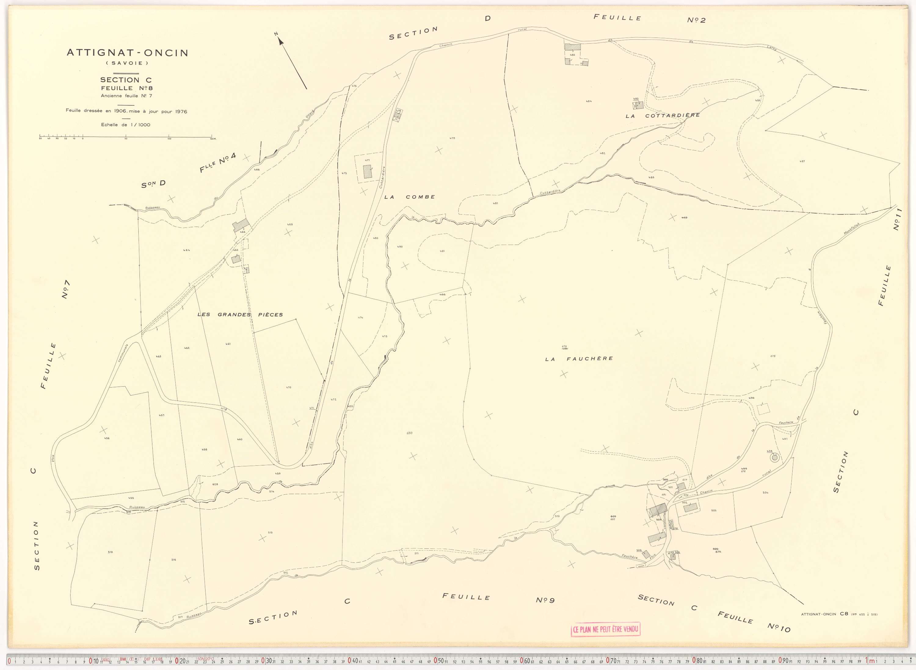 Attignat-Oncin - Cadastre rénové (1976-1988).
