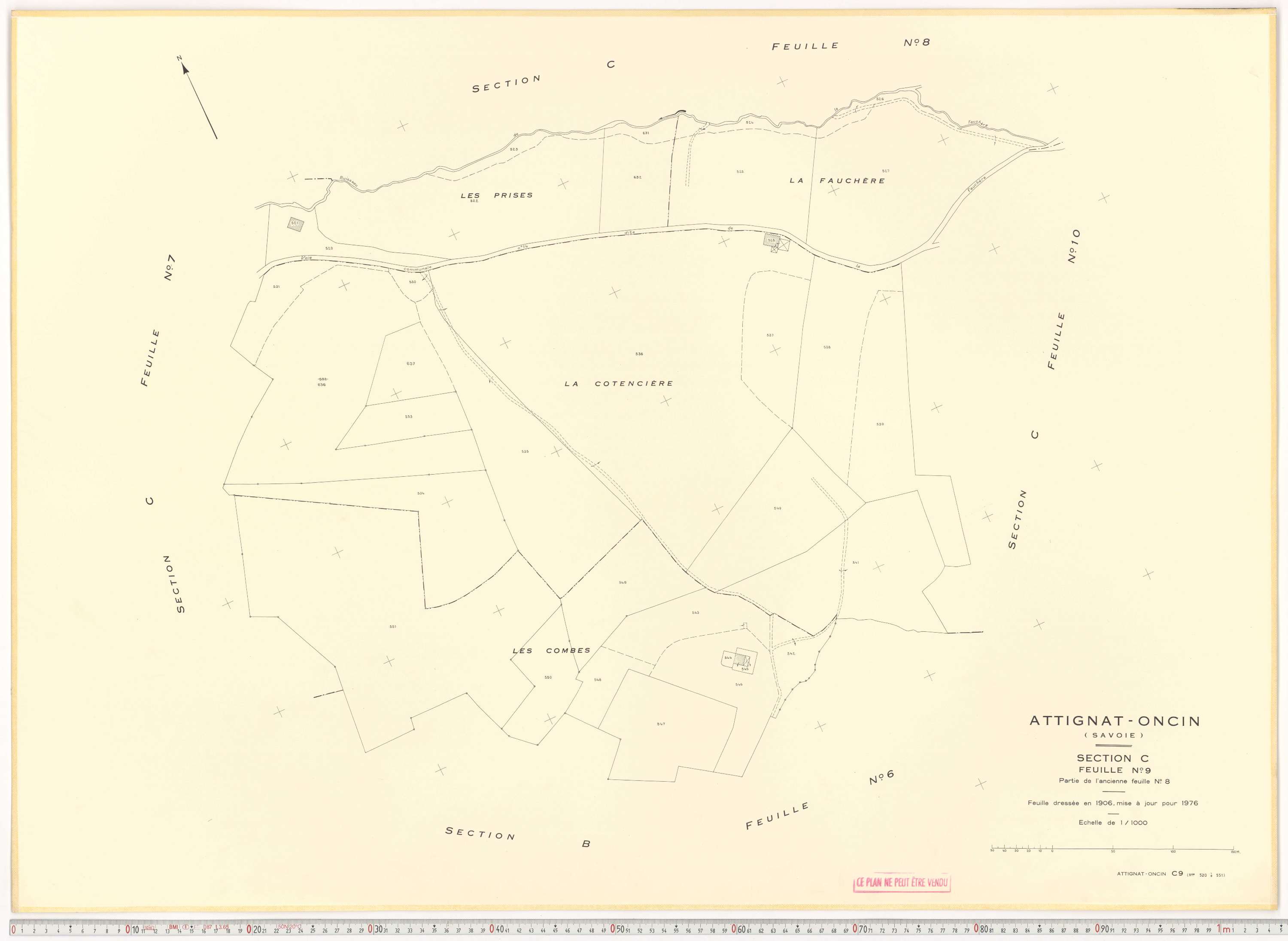 Attignat-Oncin - Cadastre rénové (1976-1988).