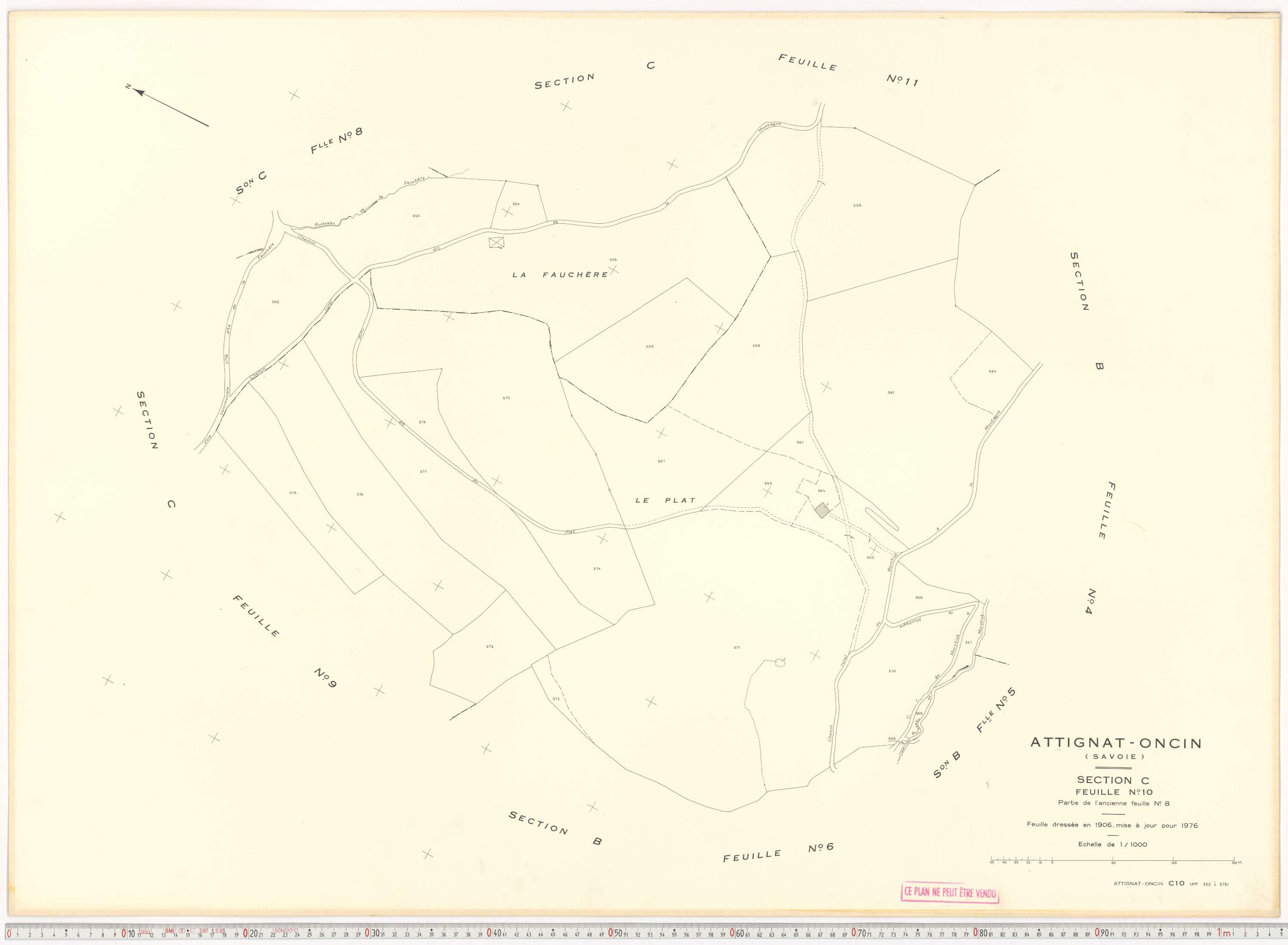 Attignat-Oncin - Cadastre rénové (1976-1988).
