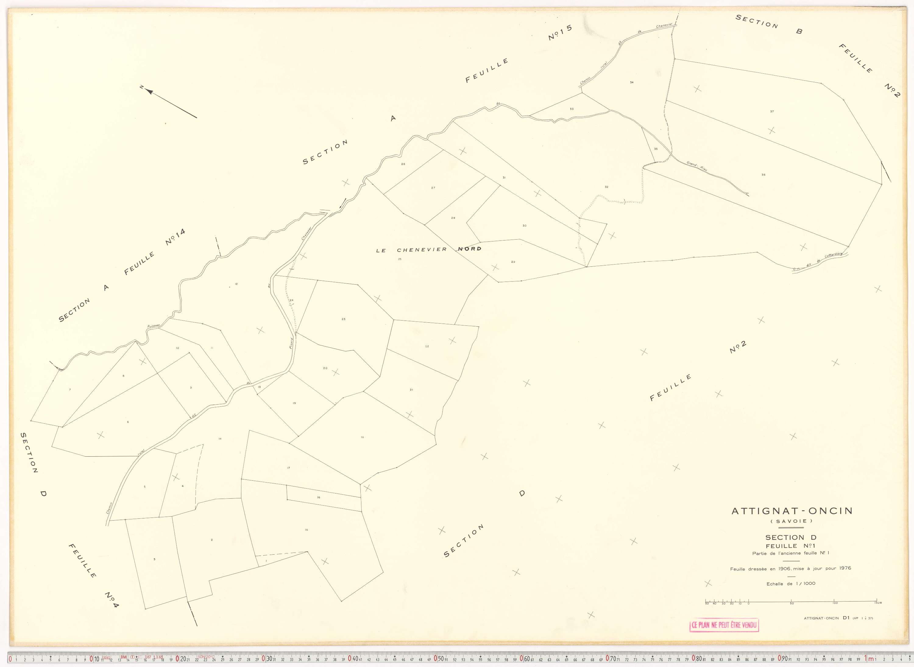 Attignat-Oncin - Cadastre rénové (1976-1988).