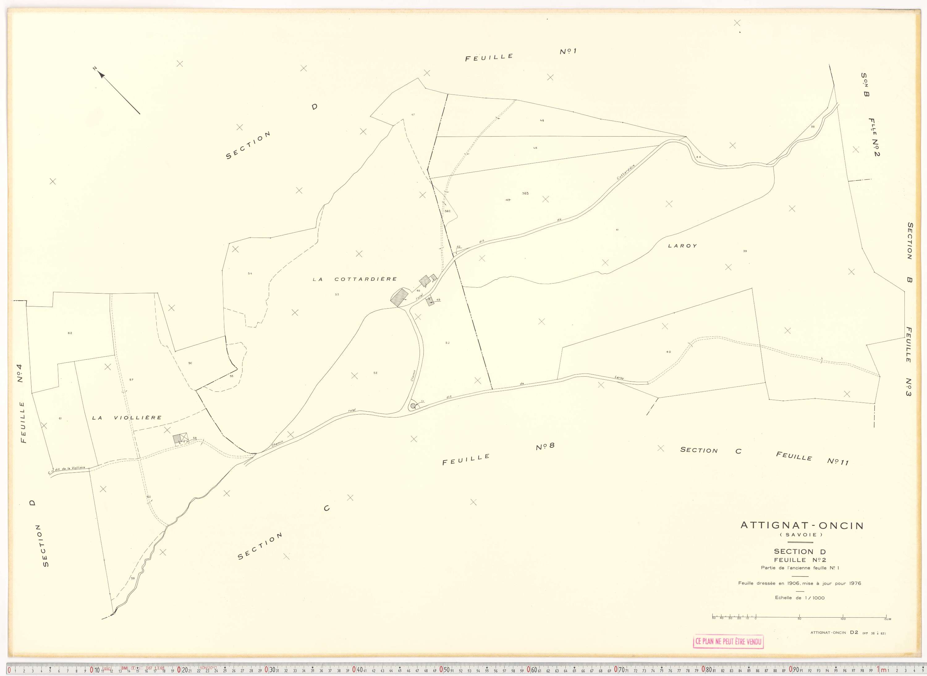 Attignat-Oncin - Cadastre rénové (1976-1988).