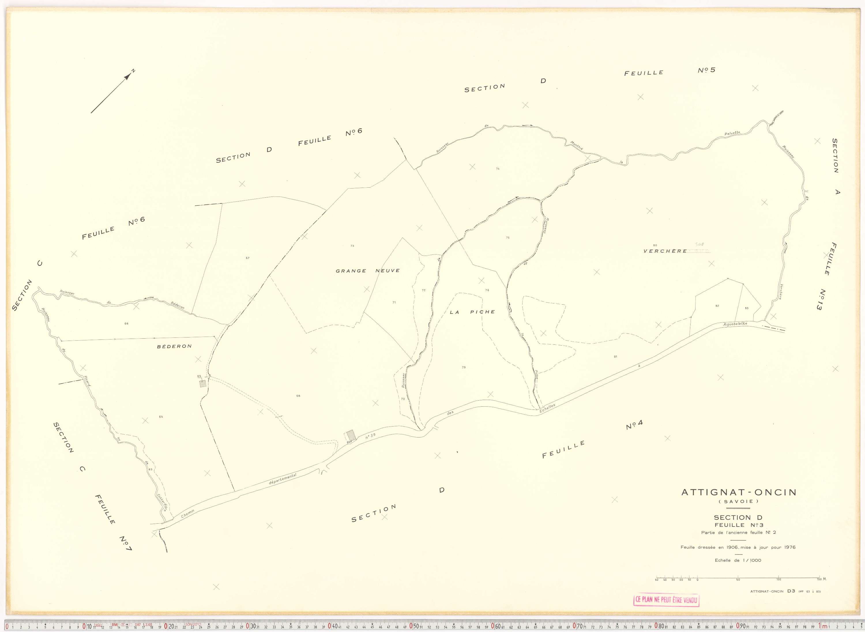 Attignat-Oncin - Cadastre rénové (1976-1988).