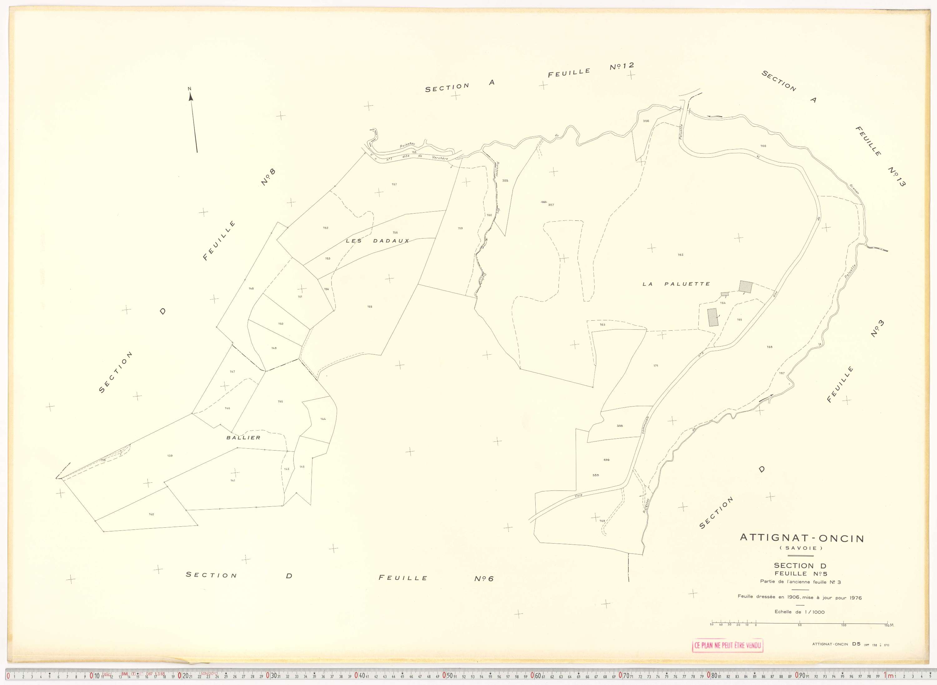 Attignat-Oncin - Cadastre rénové (1976-1988).