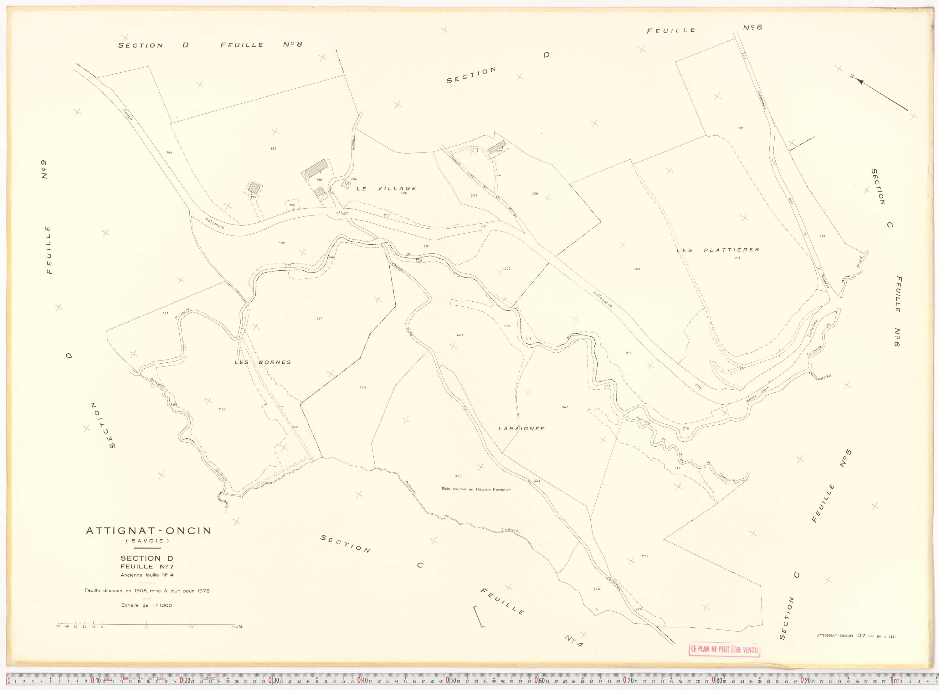 Attignat-Oncin - Cadastre rénové (1976-1988).