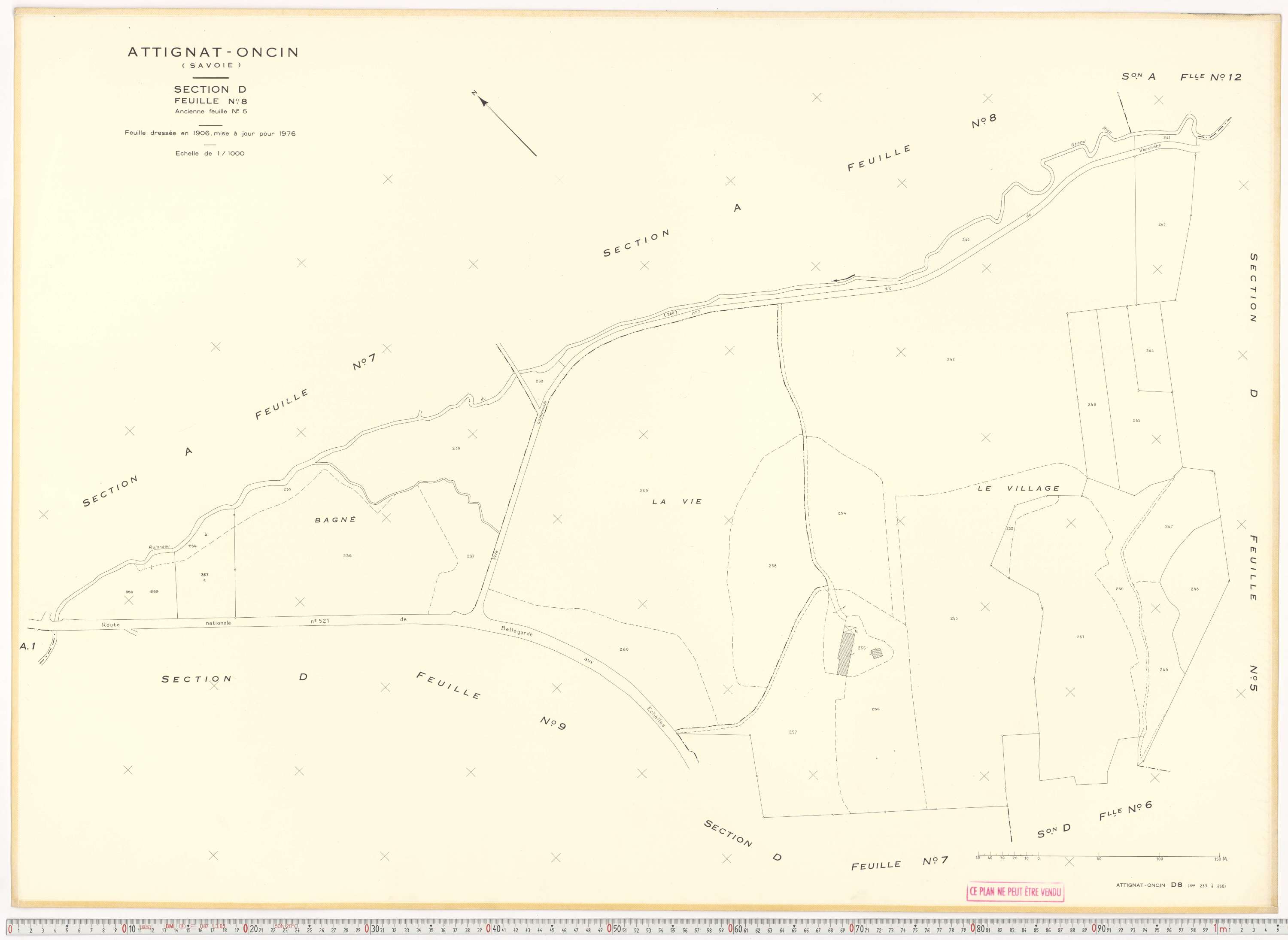Attignat-Oncin - Cadastre rénové (1976-1988).