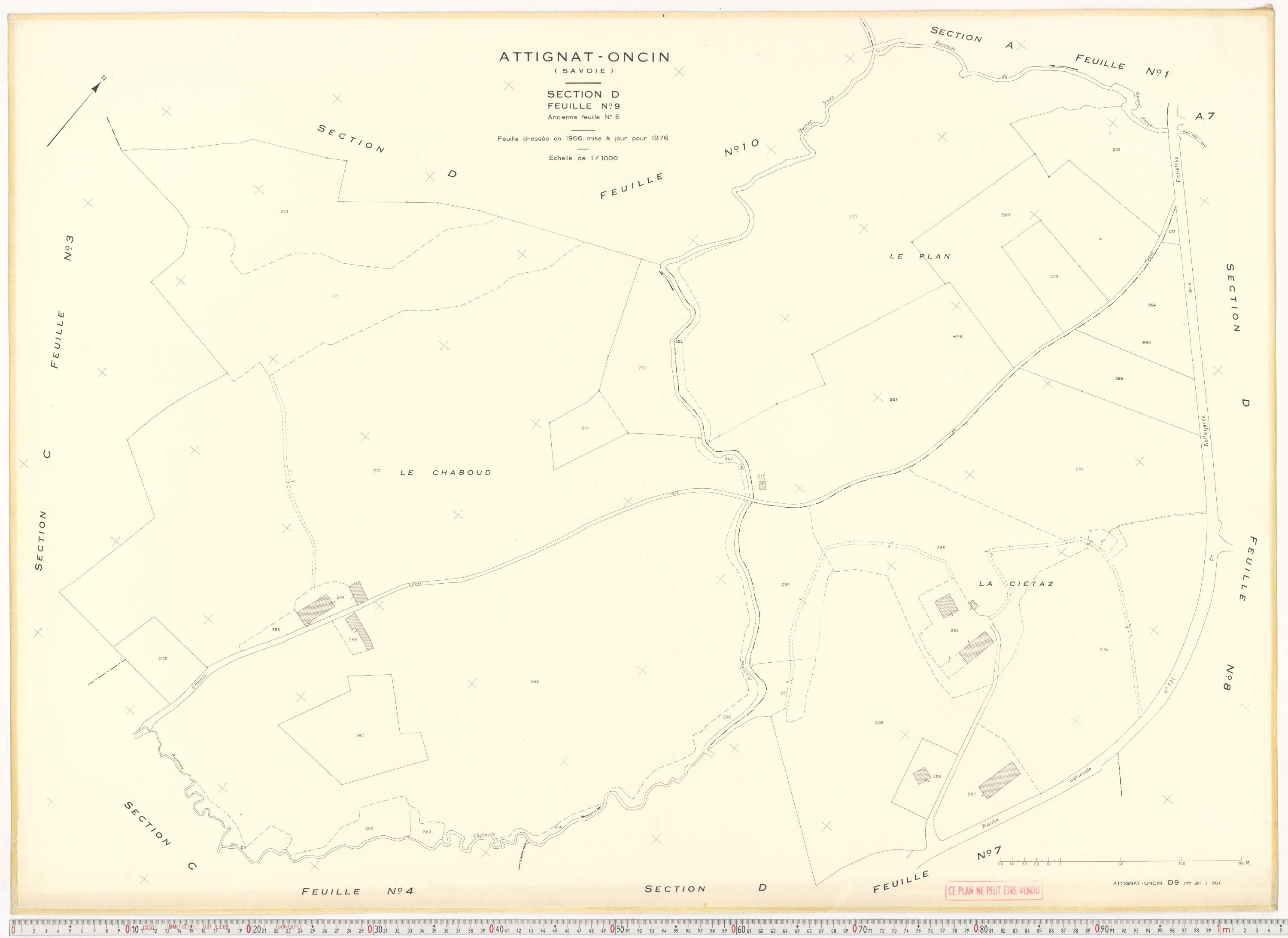 Attignat-Oncin - Cadastre rénové (1976-1988).