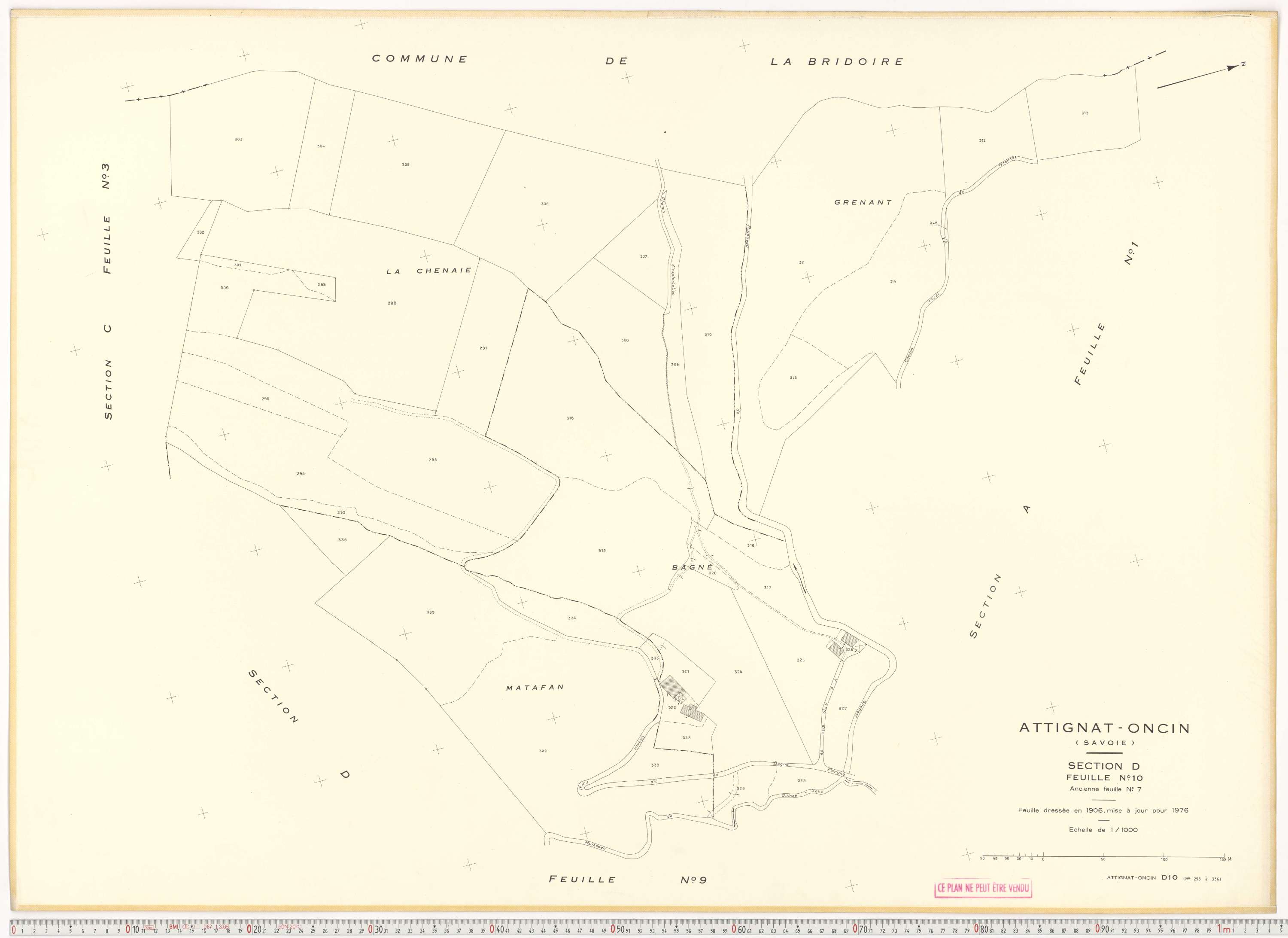 Attignat-Oncin - Cadastre rénové (1976-1988).