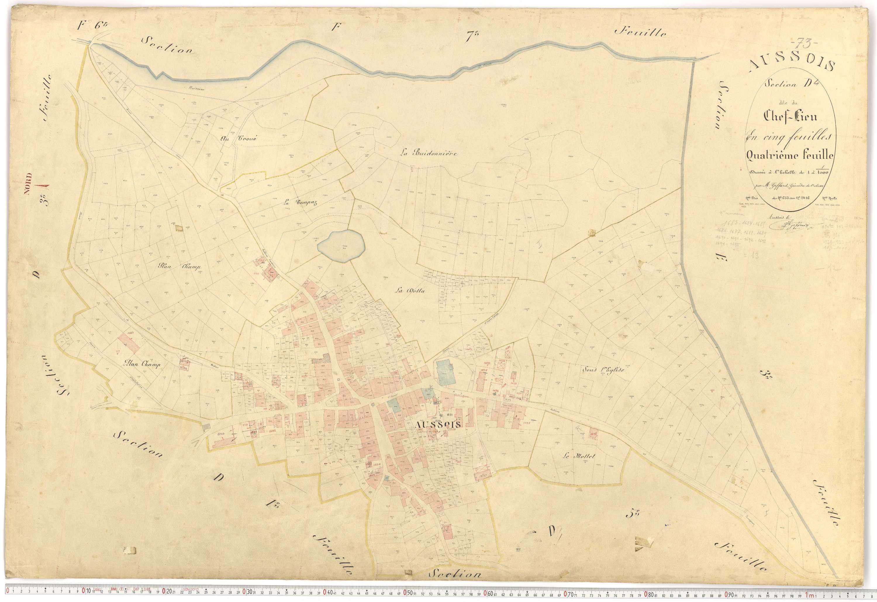 Aussois - Plans cadastraux du premier cadastre français.