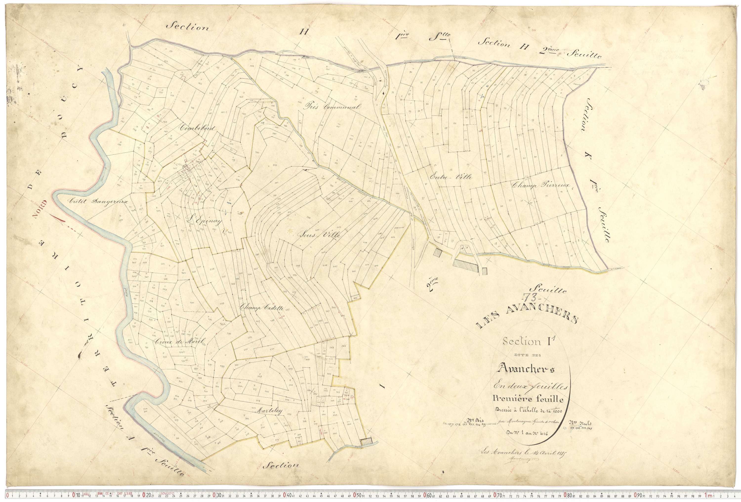 Avanchers-Valmorel - Plans cadastraux du premier cadastre français.