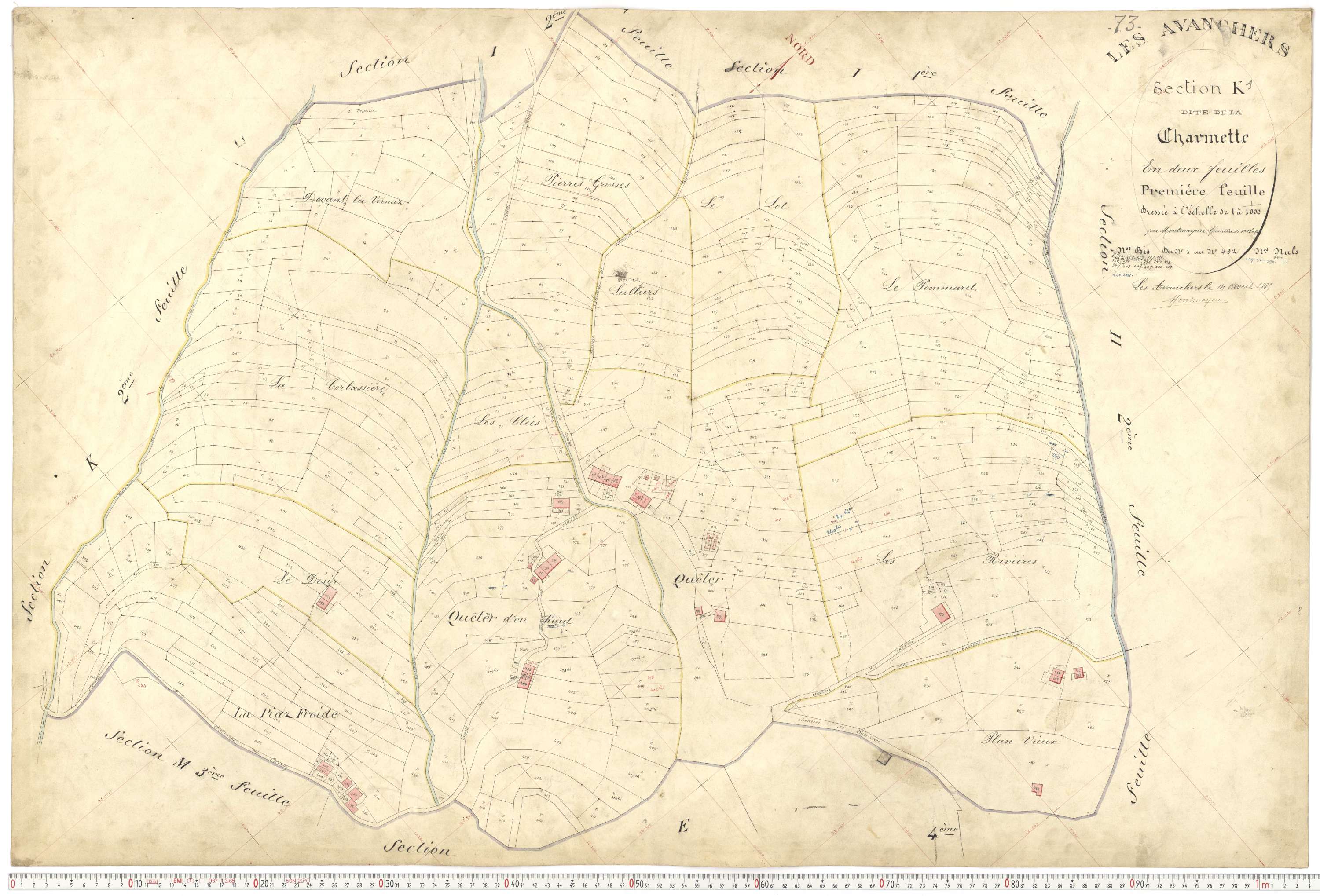 Avanchers-Valmorel - Plans cadastraux du premier cadastre français.