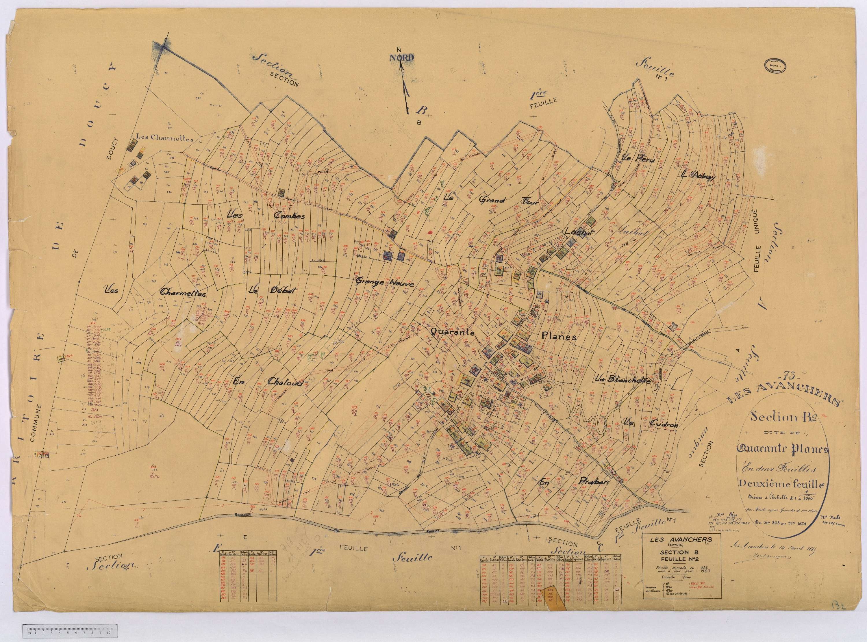 Avanchers-Valmorel - Cadastre rénové et cadastre remembré.