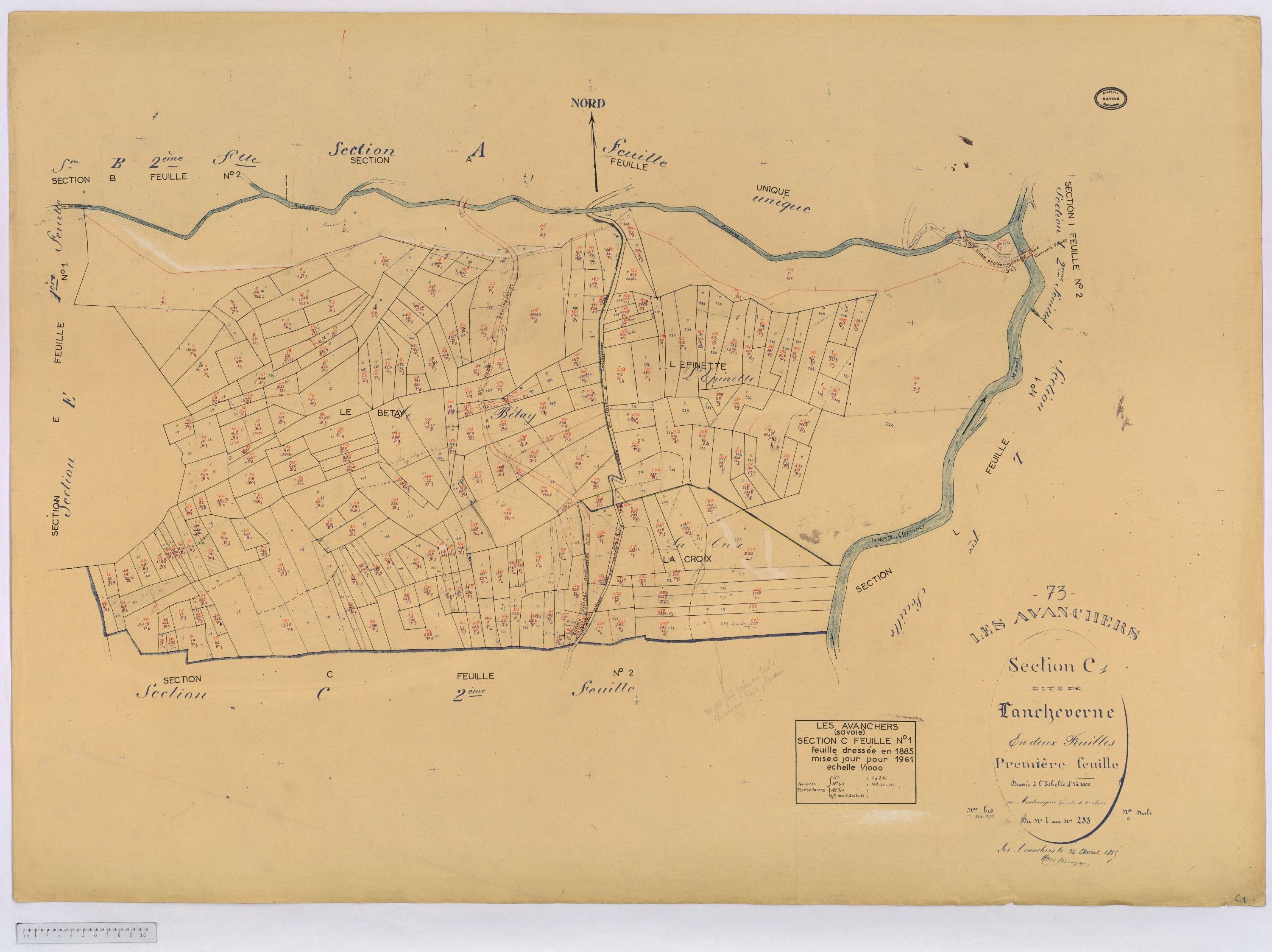 Avanchers-Valmorel - Cadastre rénové et cadastre remembré.