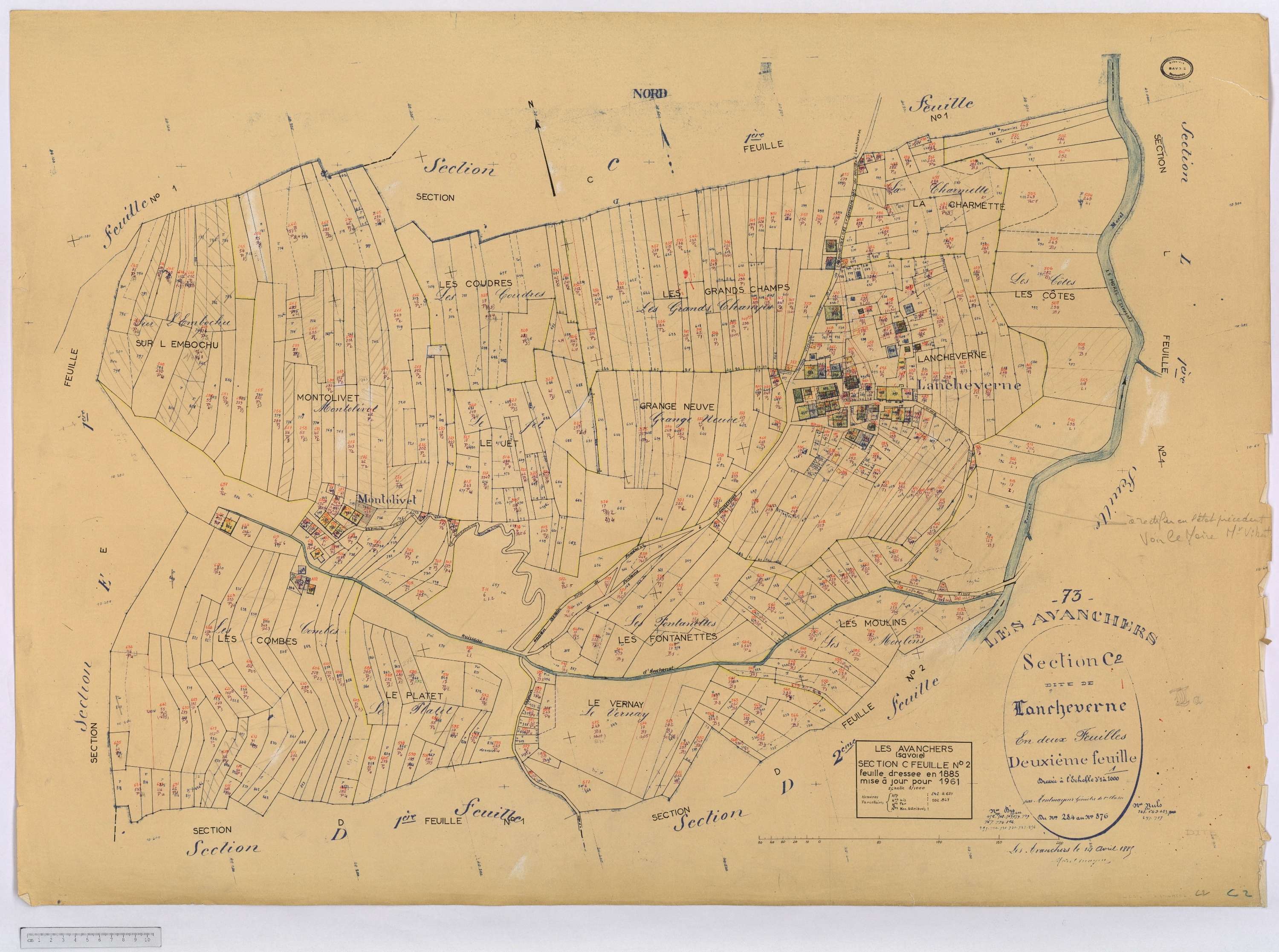 Avanchers-Valmorel - Cadastre rénové et cadastre remembré.