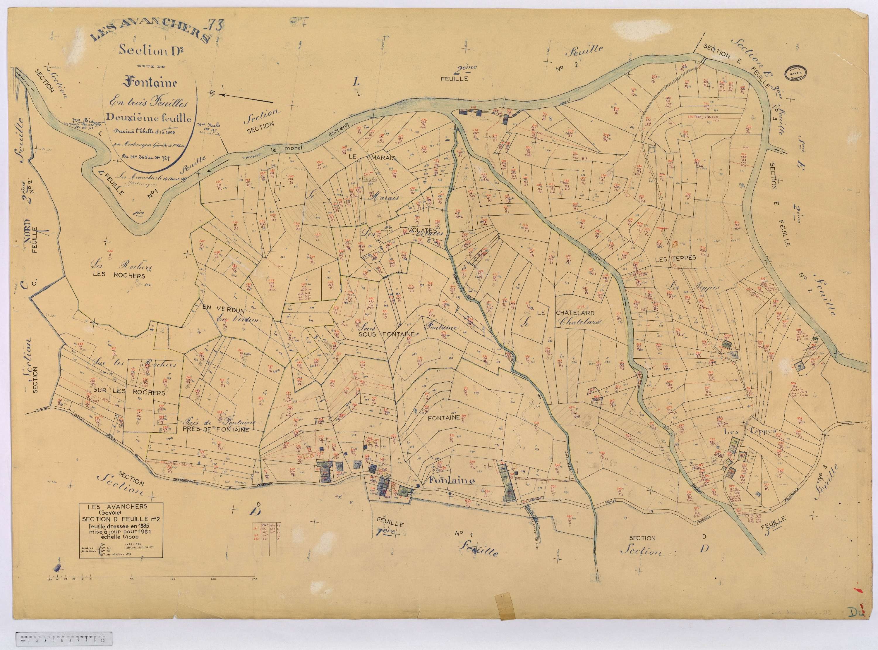 Avanchers-Valmorel - Cadastre rénové et cadastre remembré.
