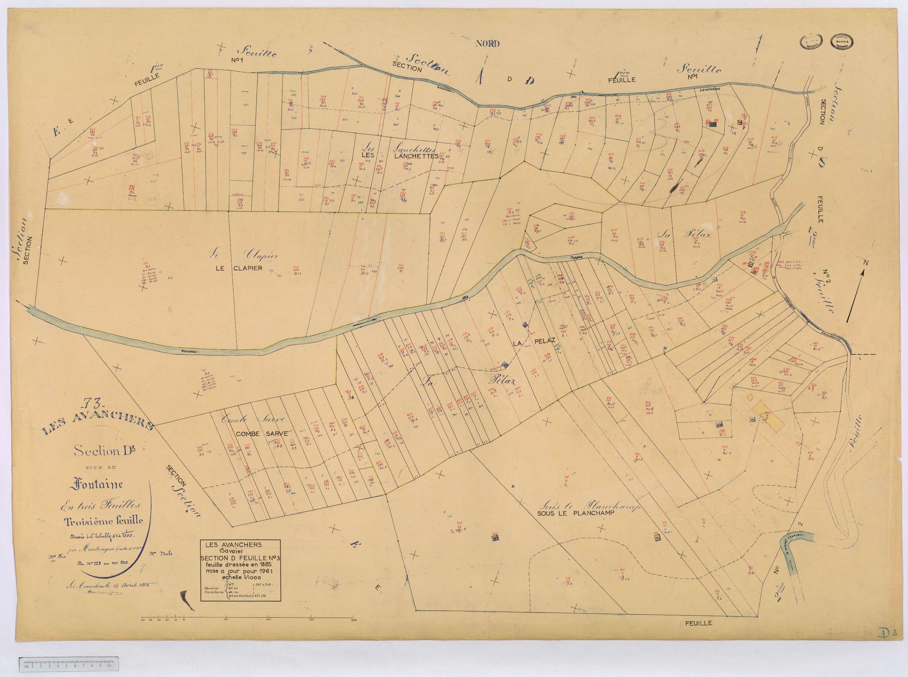 Avanchers-Valmorel - Cadastre rénové et cadastre remembré.