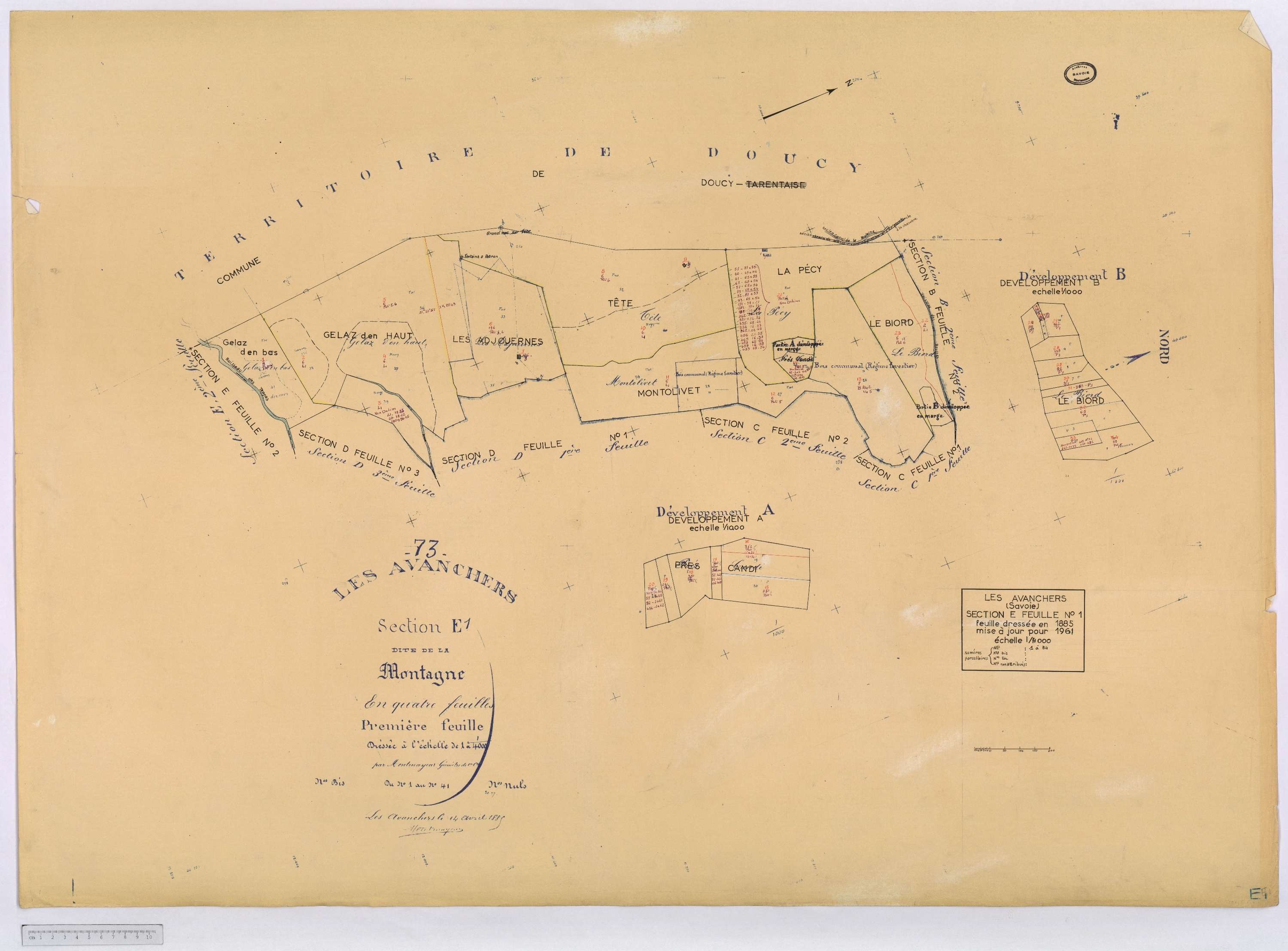 Avanchers-Valmorel - Cadastre rénové et cadastre remembré.