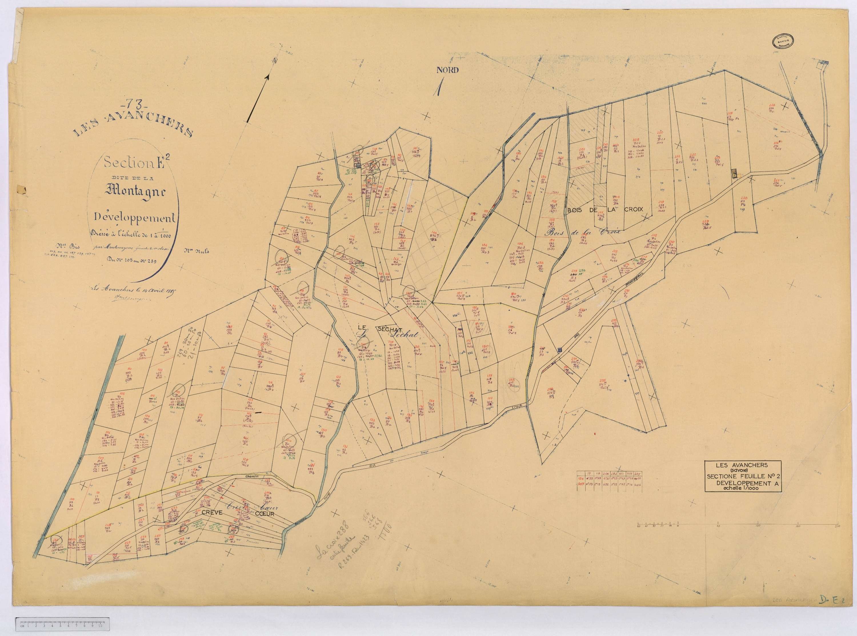 Avanchers-Valmorel - Cadastre rénové et cadastre remembré.