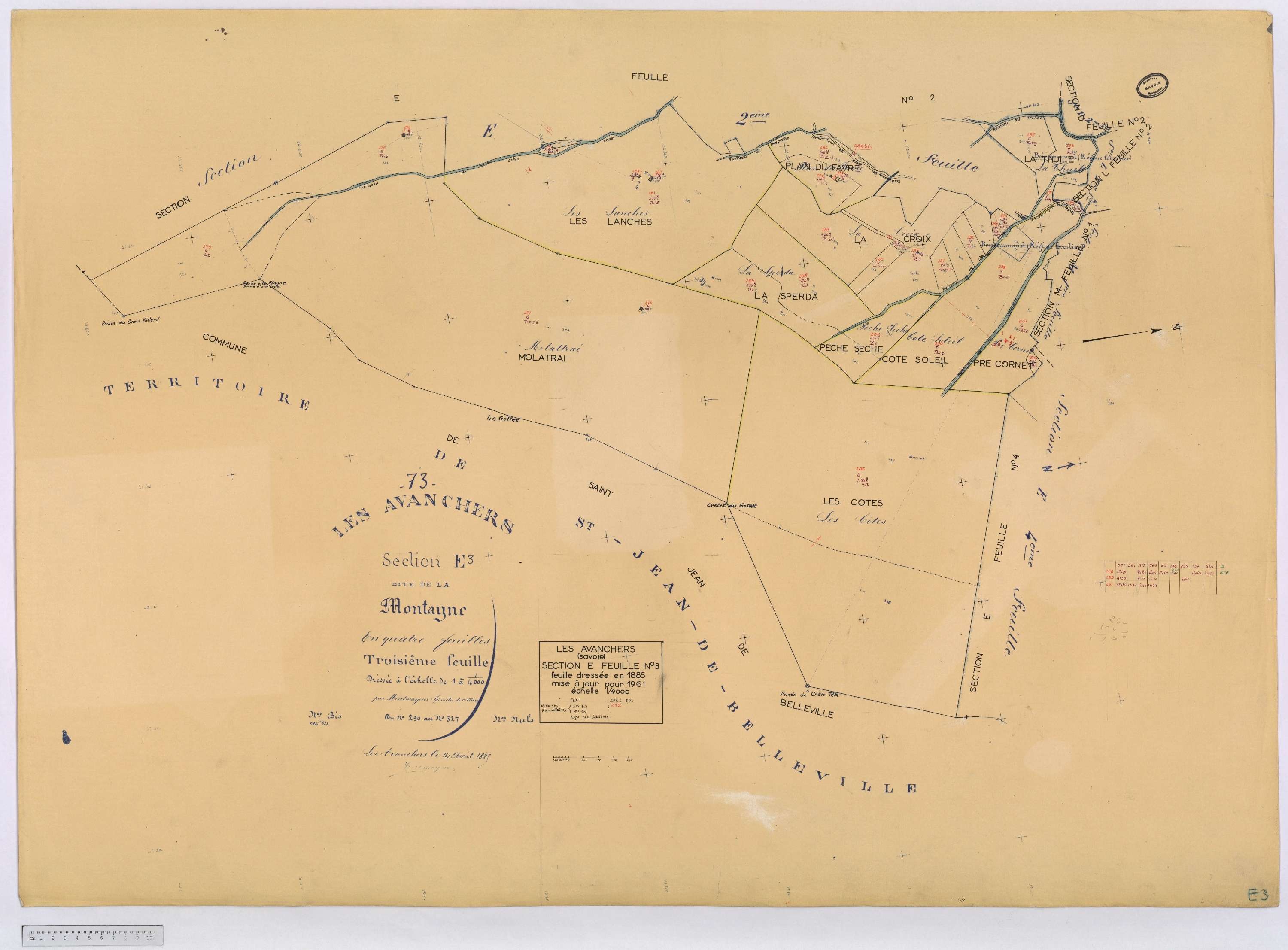 Avanchers-Valmorel - Cadastre rénové et cadastre remembré.