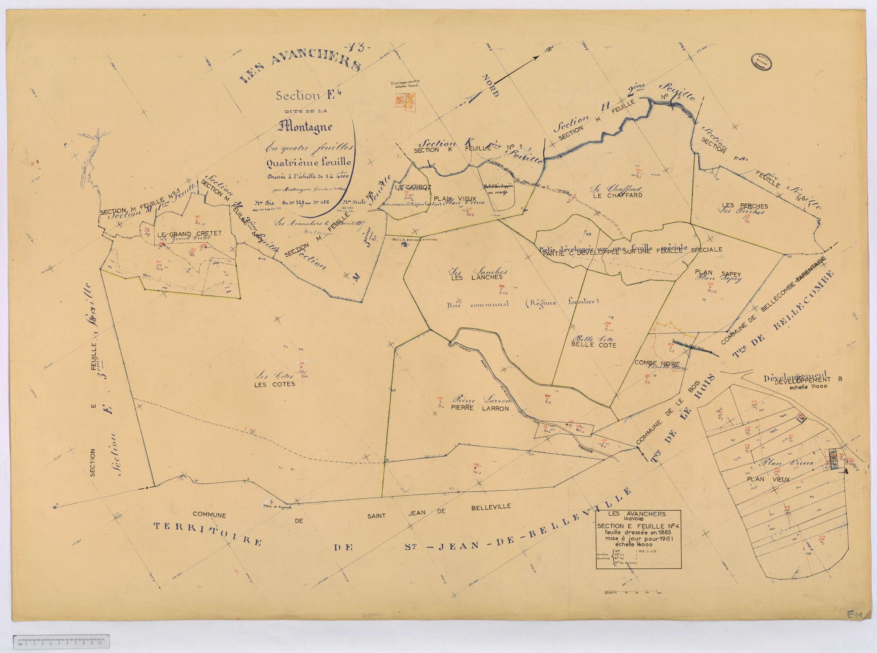 Avanchers-Valmorel - Cadastre rénové et cadastre remembré.