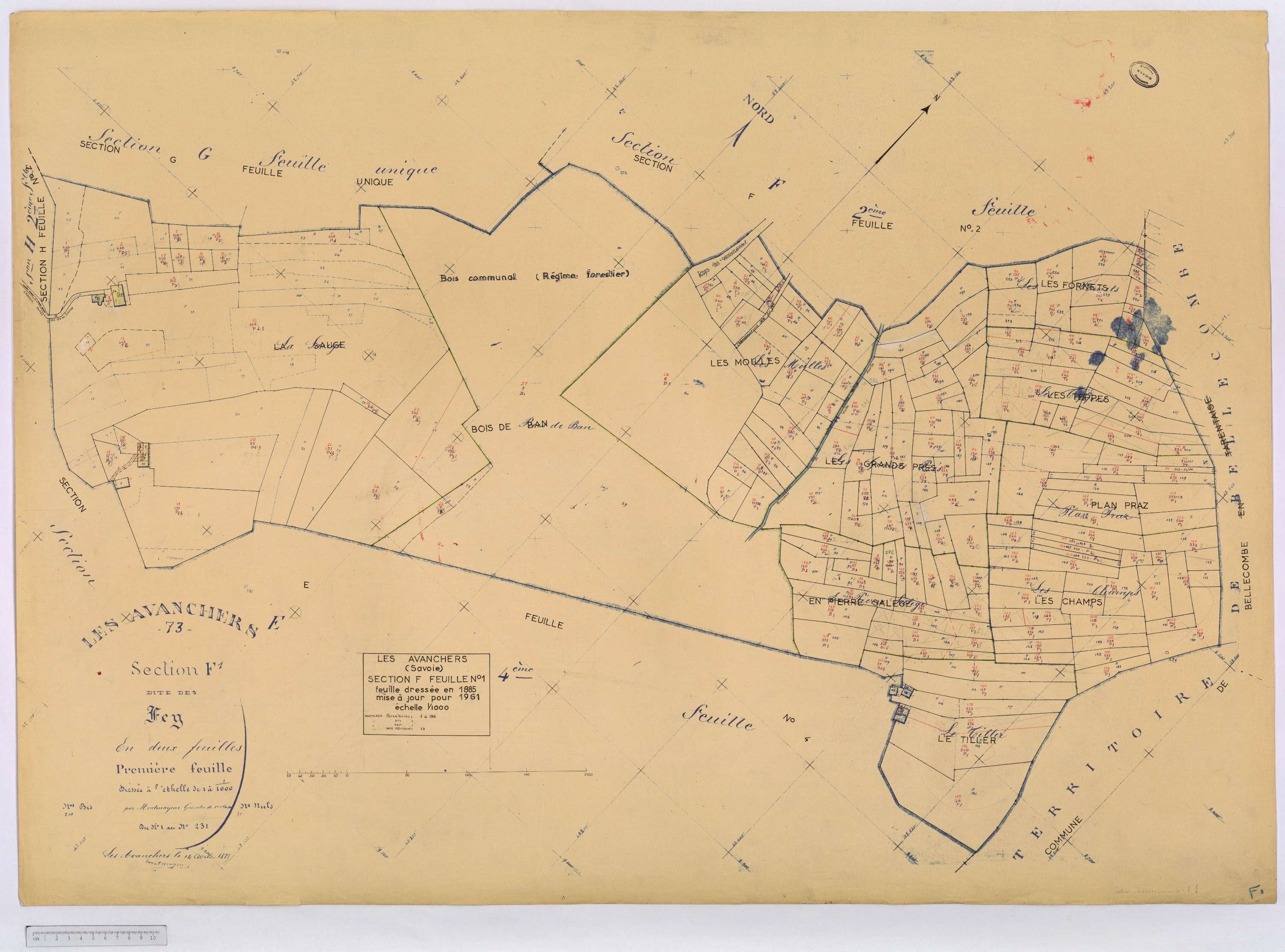 Avanchers-Valmorel - Cadastre rénové et cadastre remembré.
