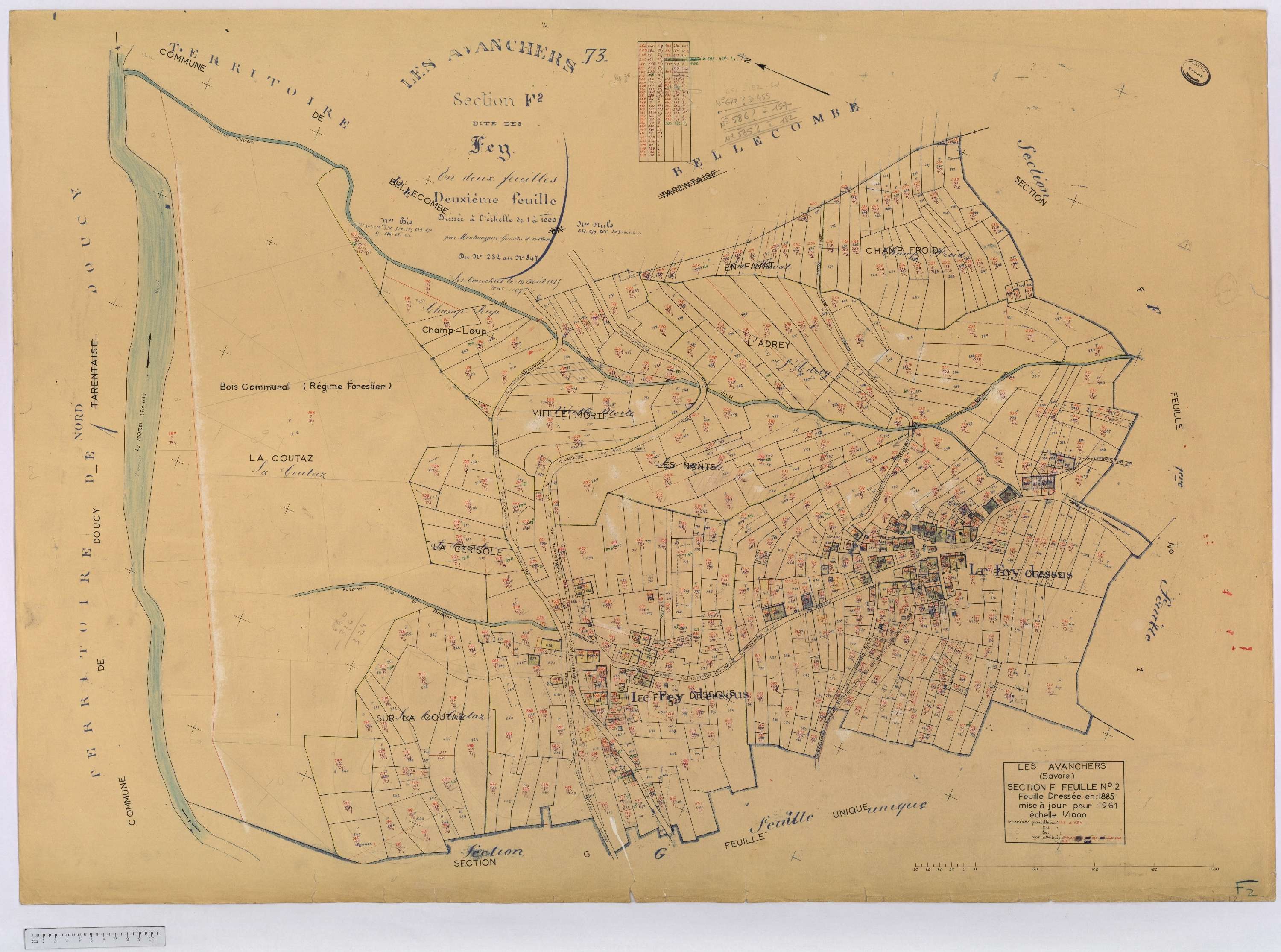 Avanchers-Valmorel - Cadastre rénové et cadastre remembré.