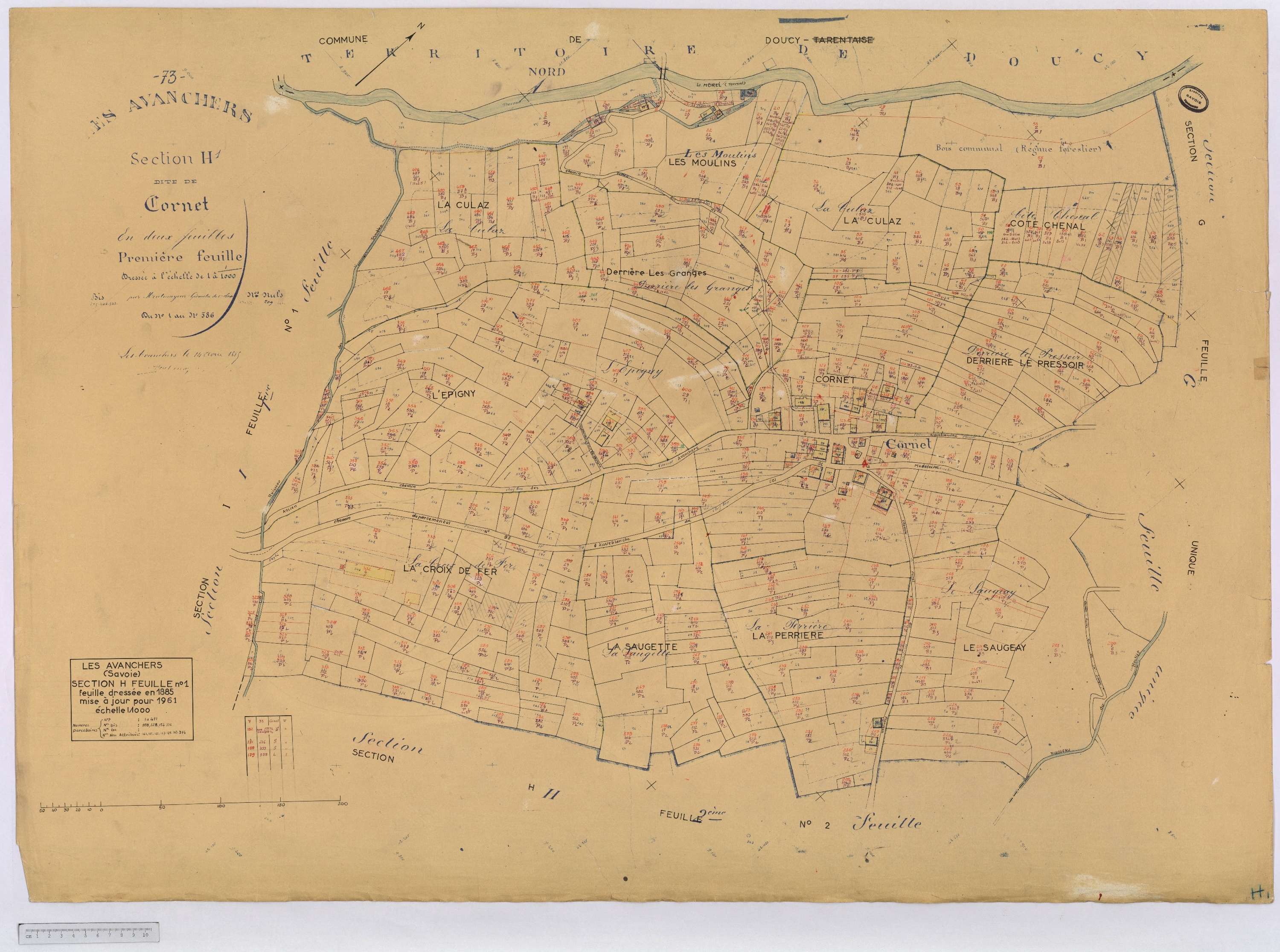 Avanchers-Valmorel - Cadastre rénové et cadastre remembré.