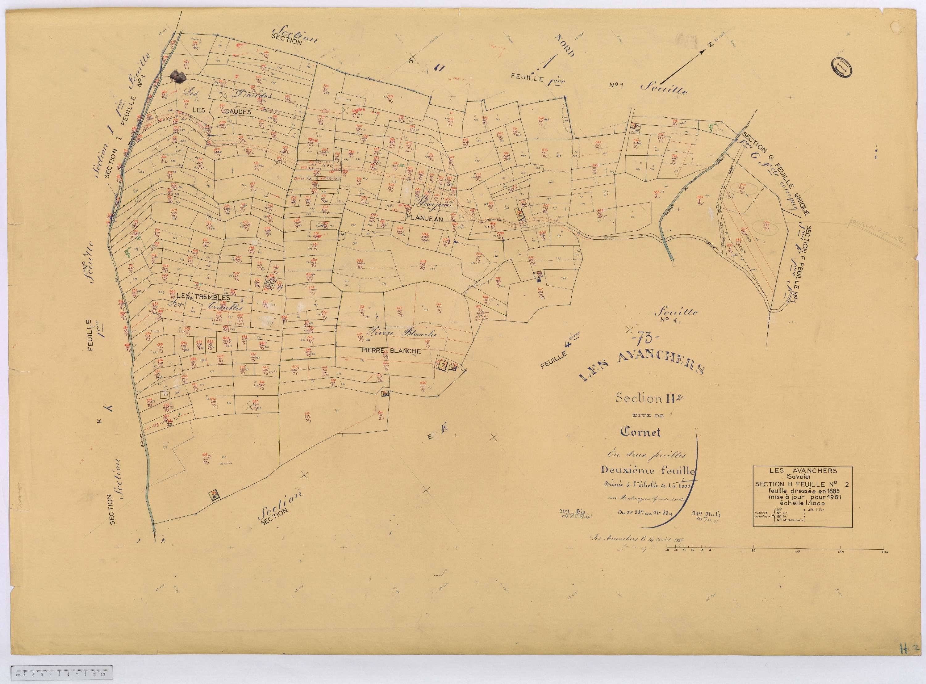 Avanchers-Valmorel - Cadastre rénové et cadastre remembré.