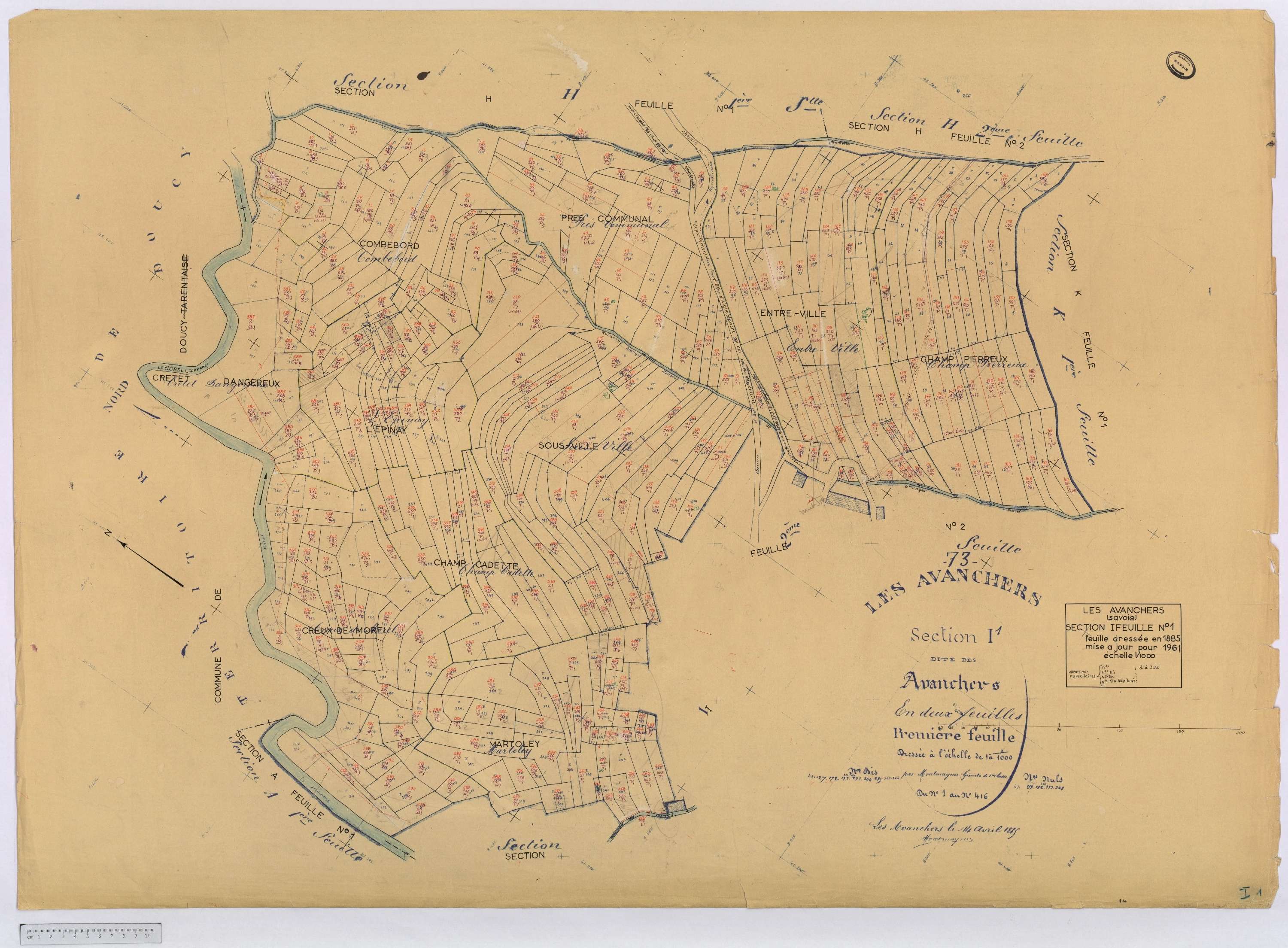 Avanchers-Valmorel - Cadastre rénové et cadastre remembré.