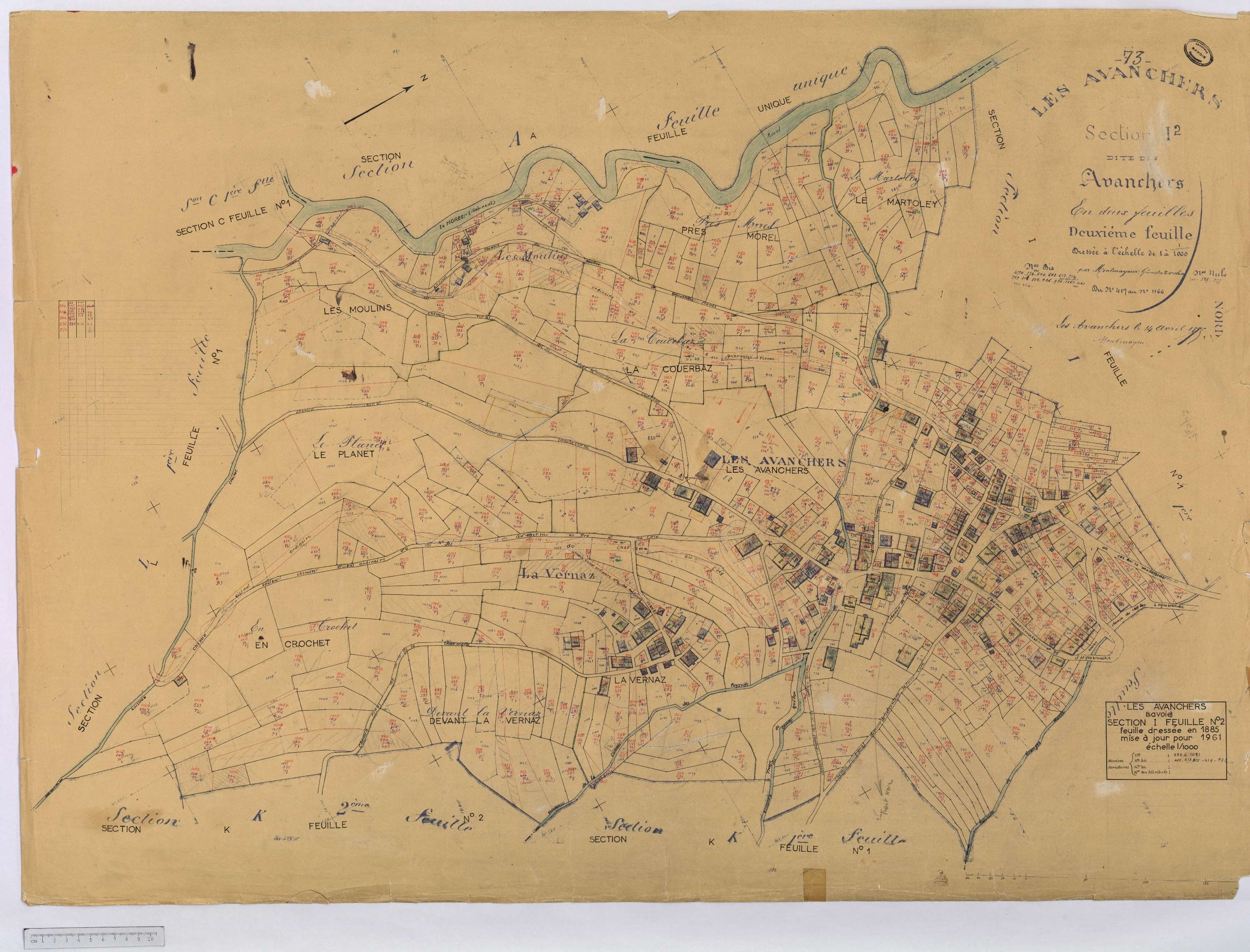 Avanchers-Valmorel - Cadastre rénové et cadastre remembré.
