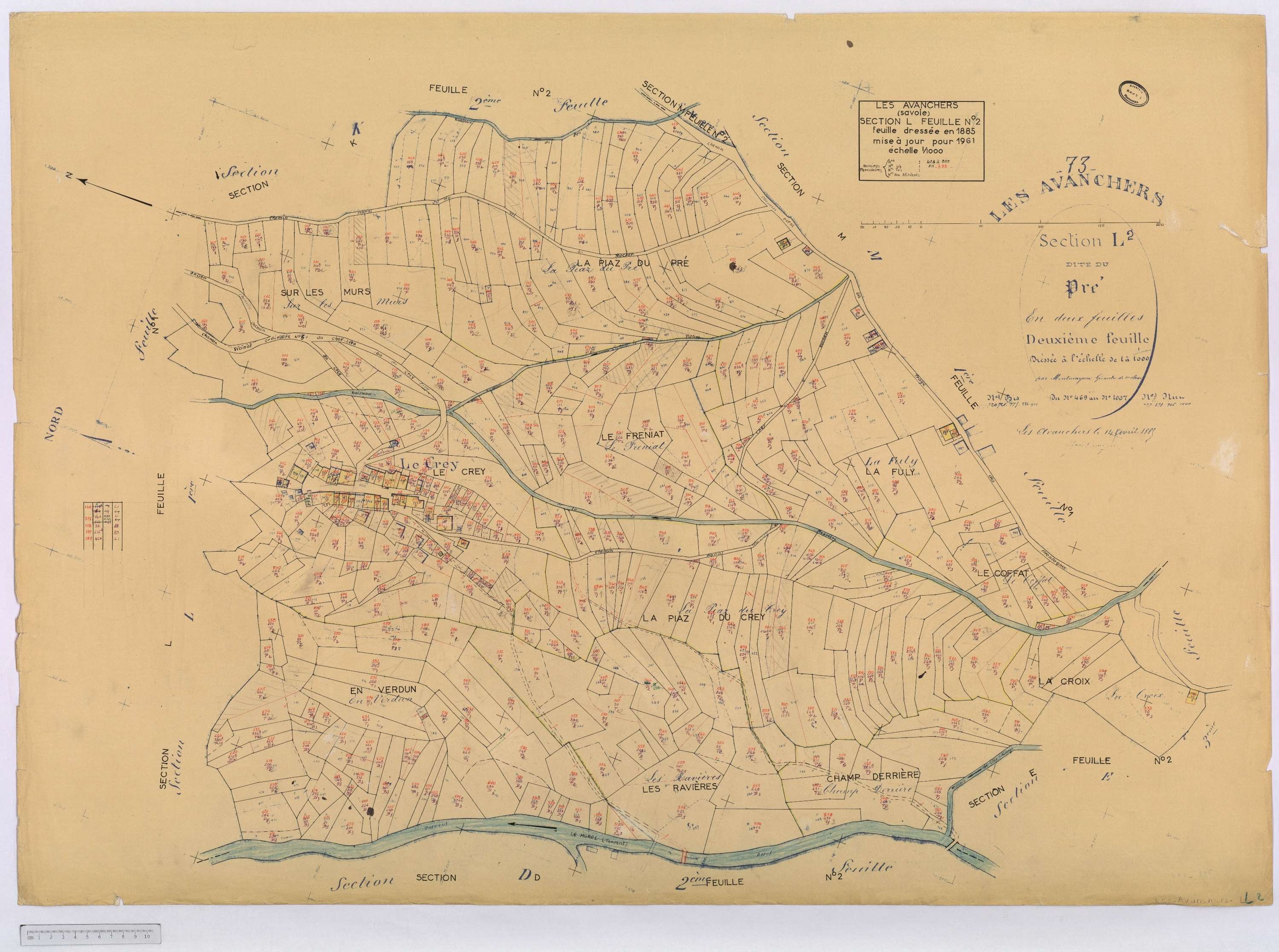 Avanchers-Valmorel - Cadastre rénové et cadastre remembré.