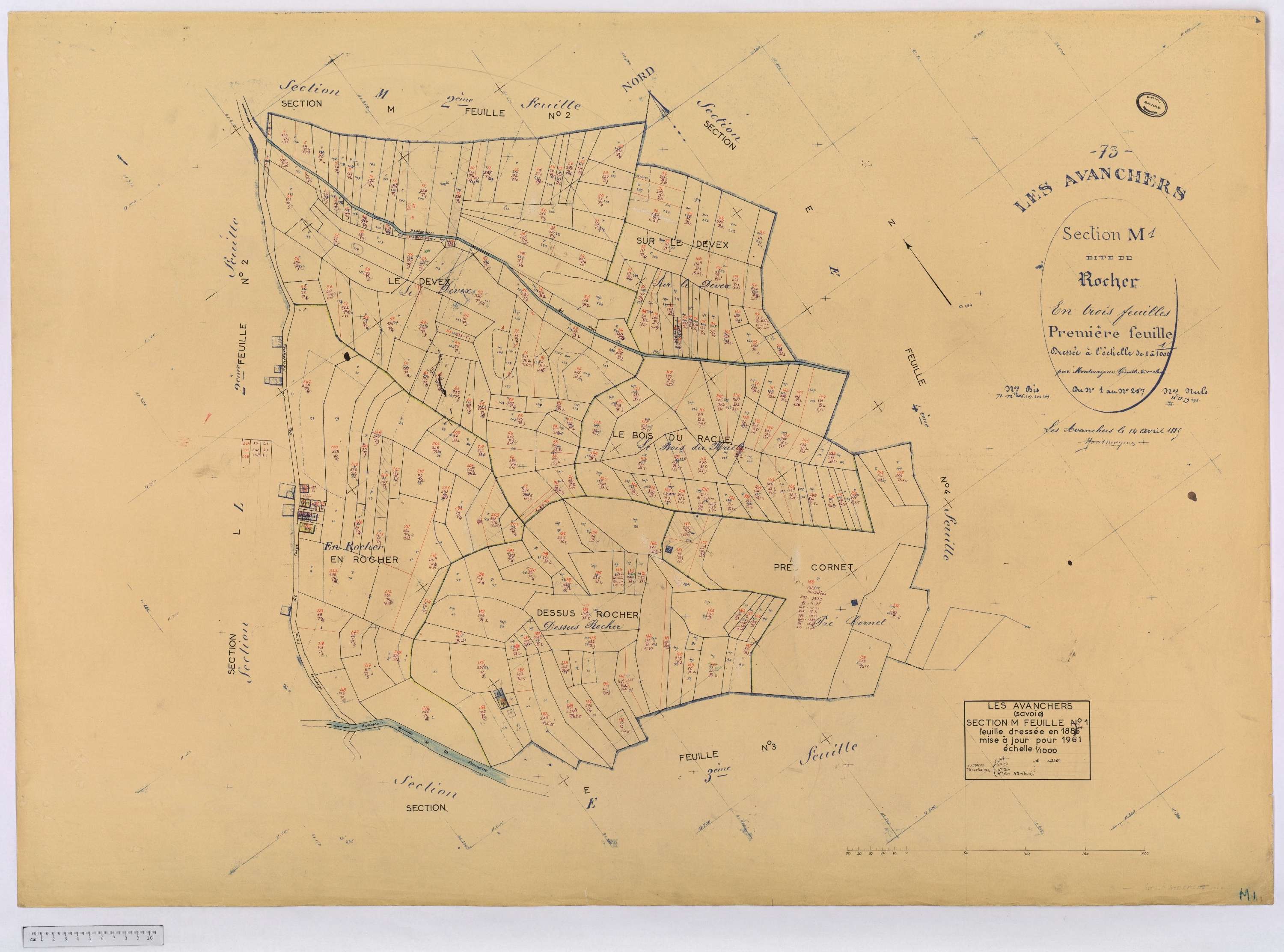 Avanchers-Valmorel - Cadastre rénové et cadastre remembré.