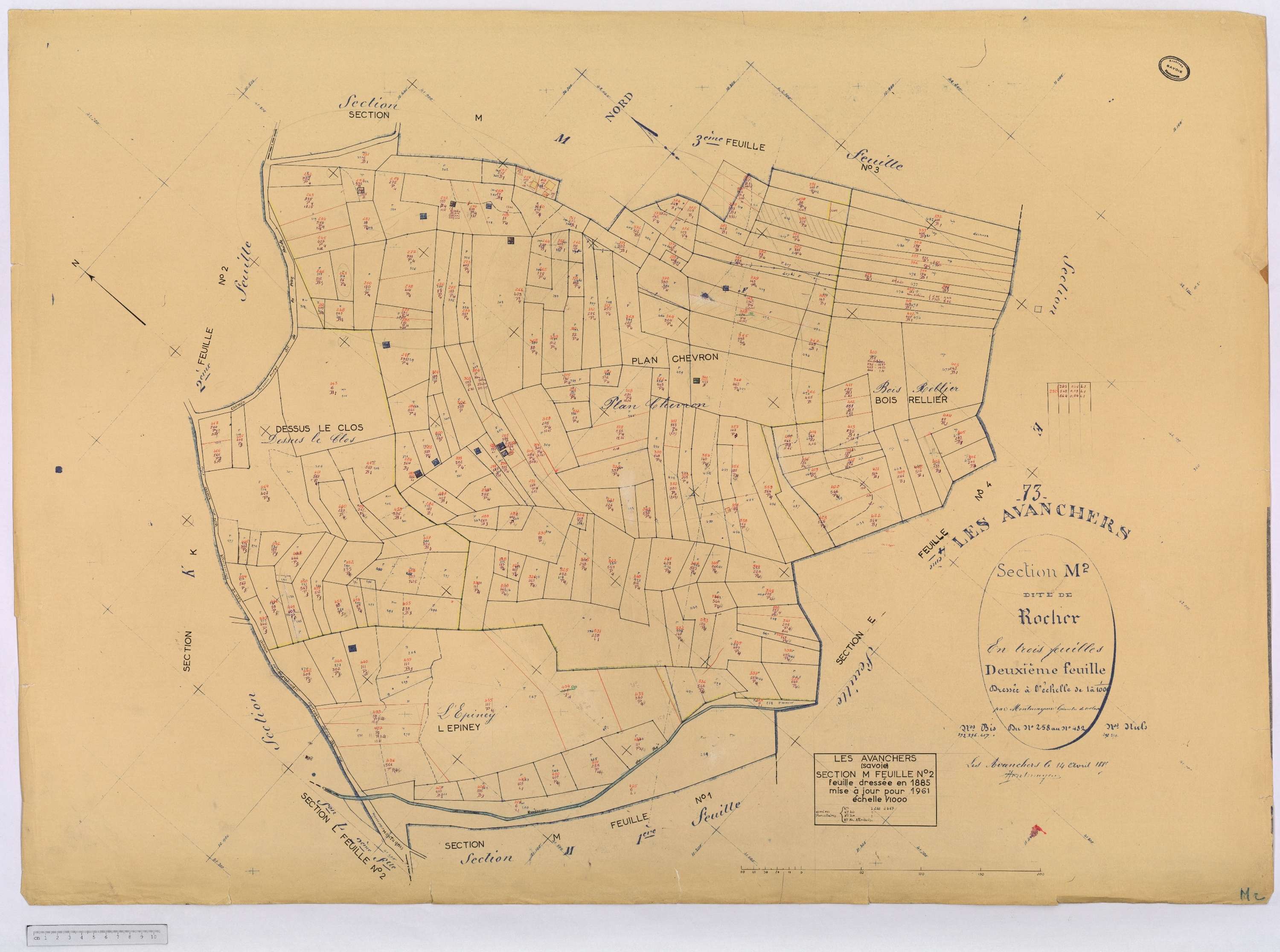 Avanchers-Valmorel - Cadastre rénové et cadastre remembré.