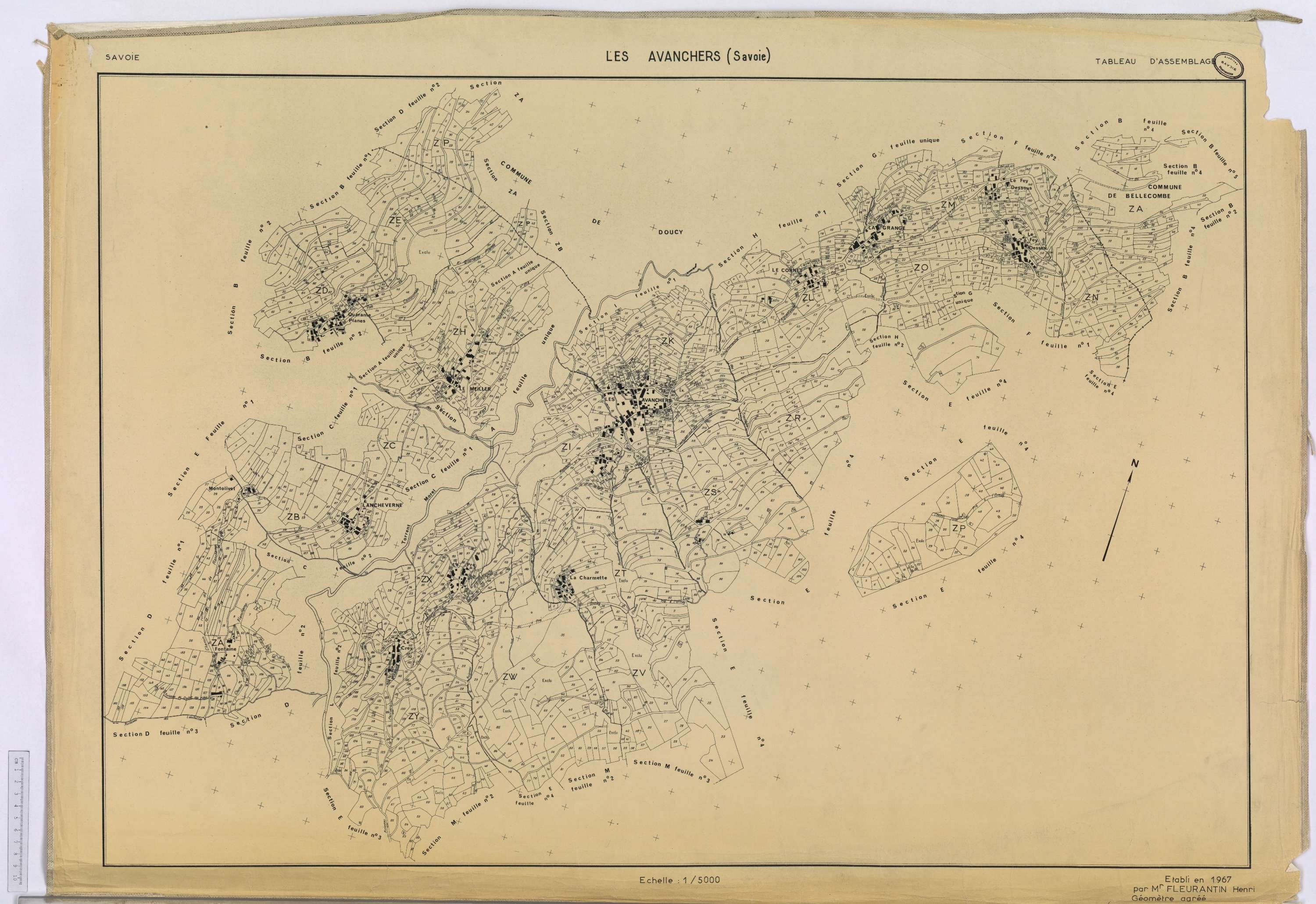 Avanchers-Valmorel - Cadastre rénové et cadastre remembré.