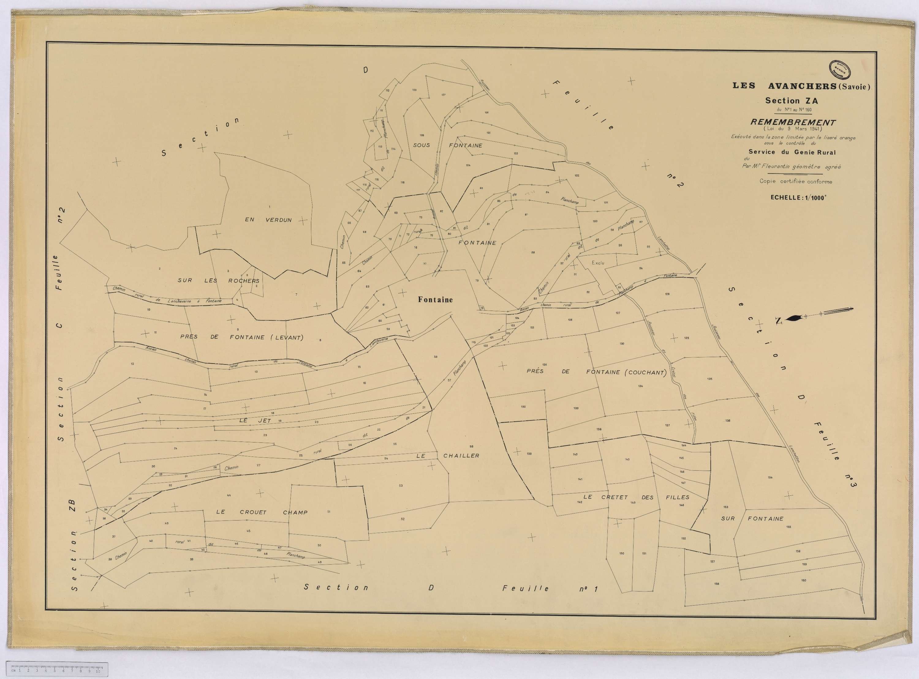 Avanchers-Valmorel - Cadastre rénové et cadastre remembré.