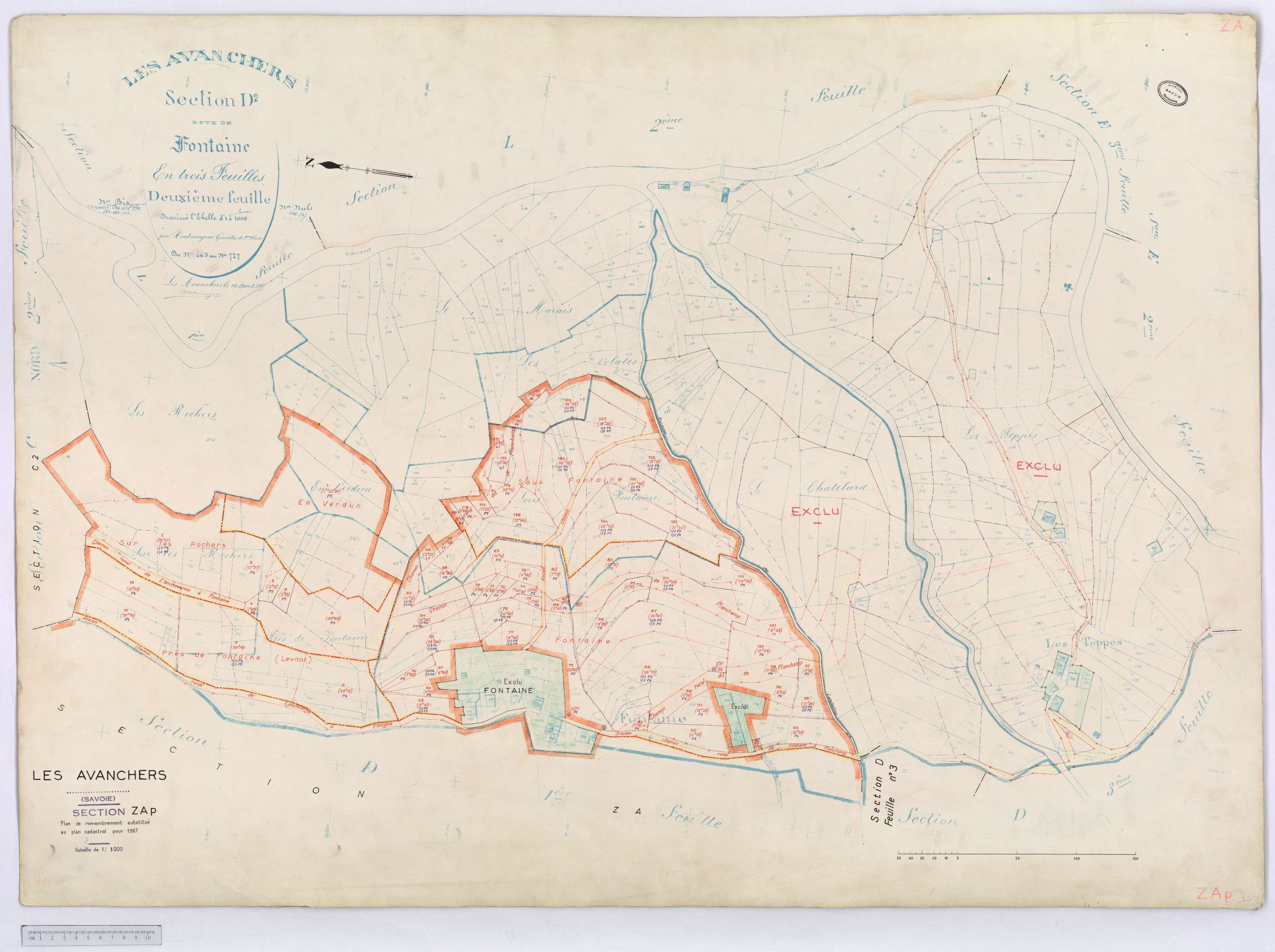 Avanchers-Valmorel - Cadastre rénové et cadastre remembré.