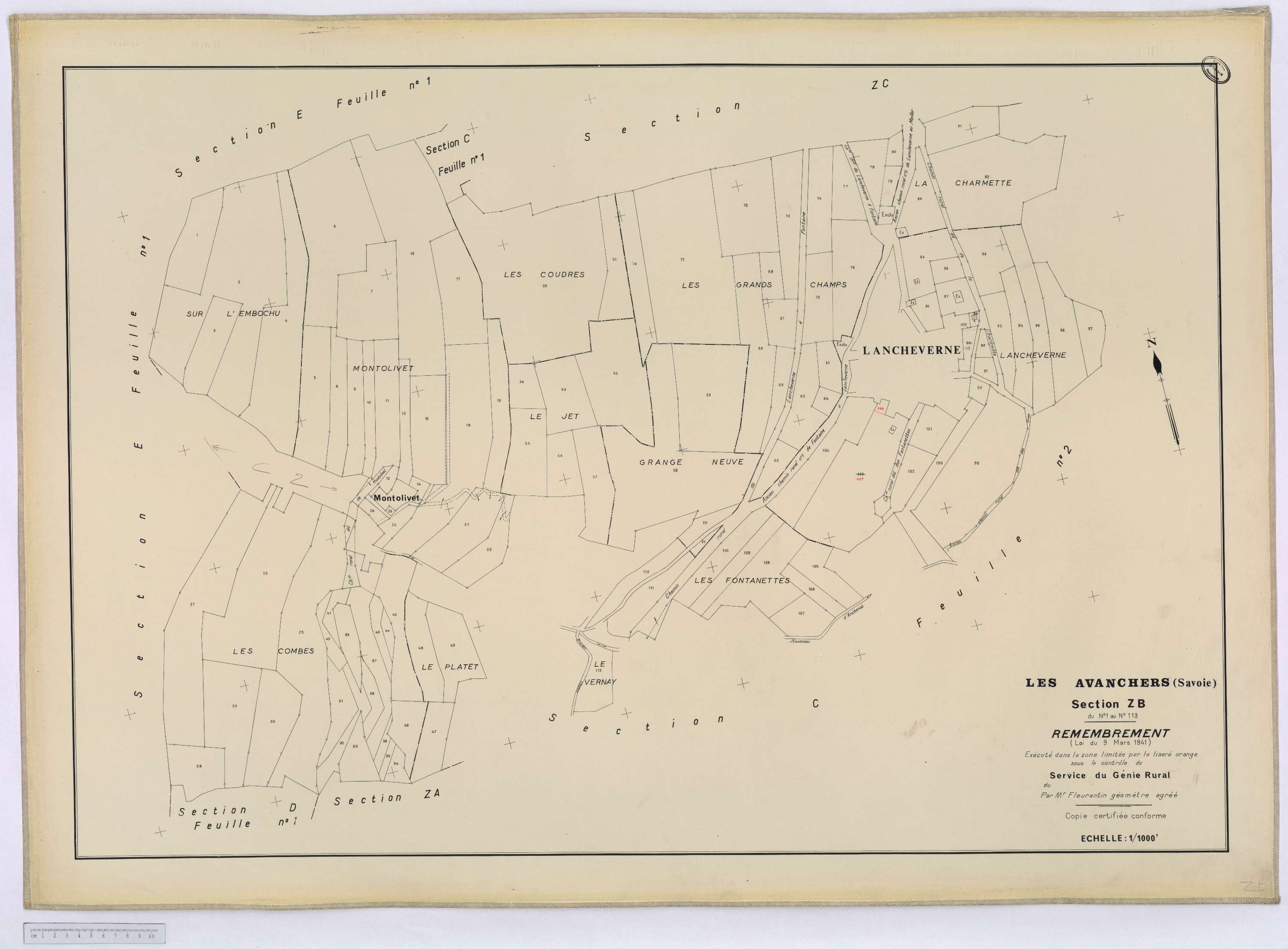 Avanchers-Valmorel - Cadastre rénové et cadastre remembré.