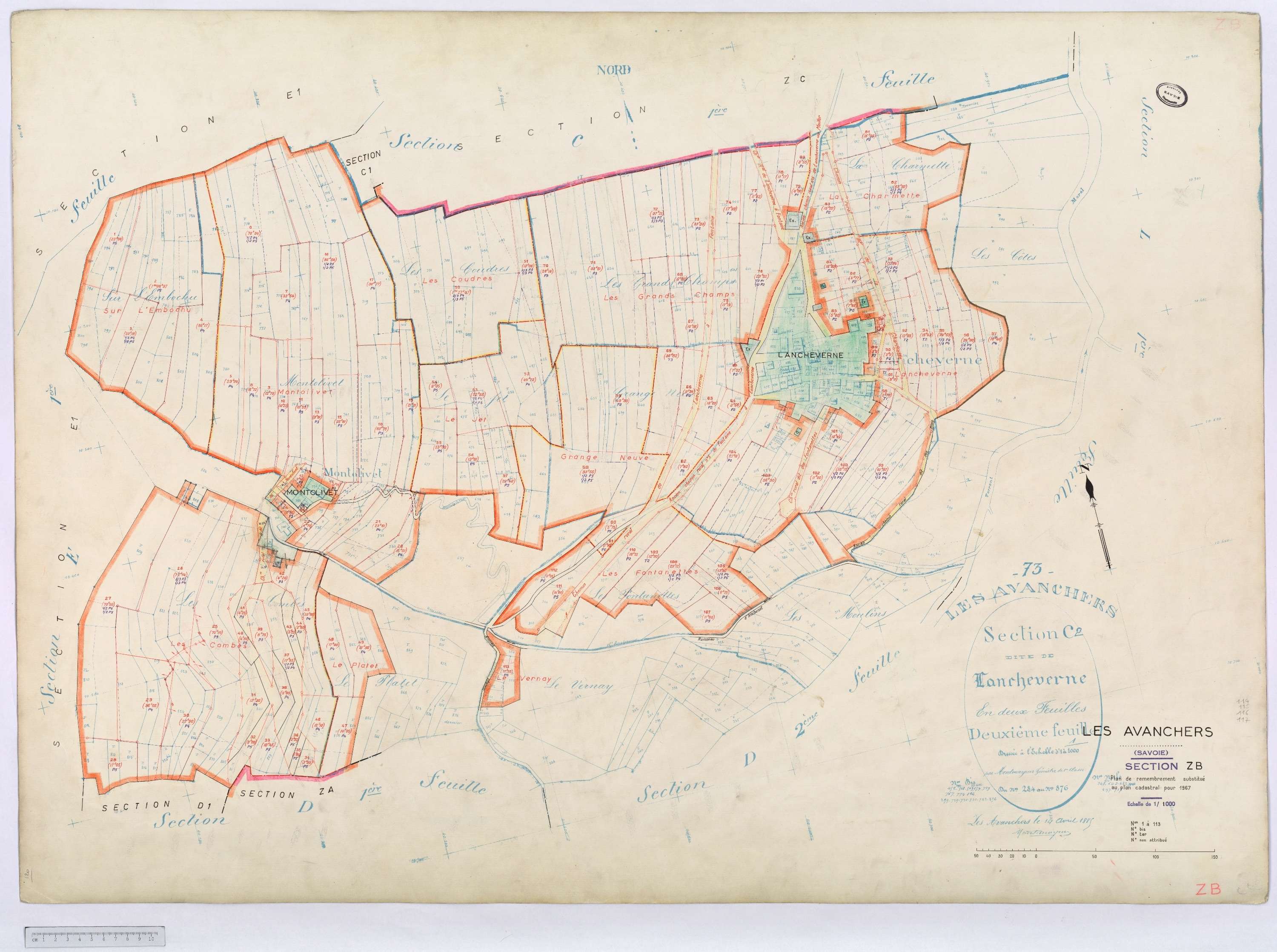 Avanchers-Valmorel - Cadastre rénové et cadastre remembré.