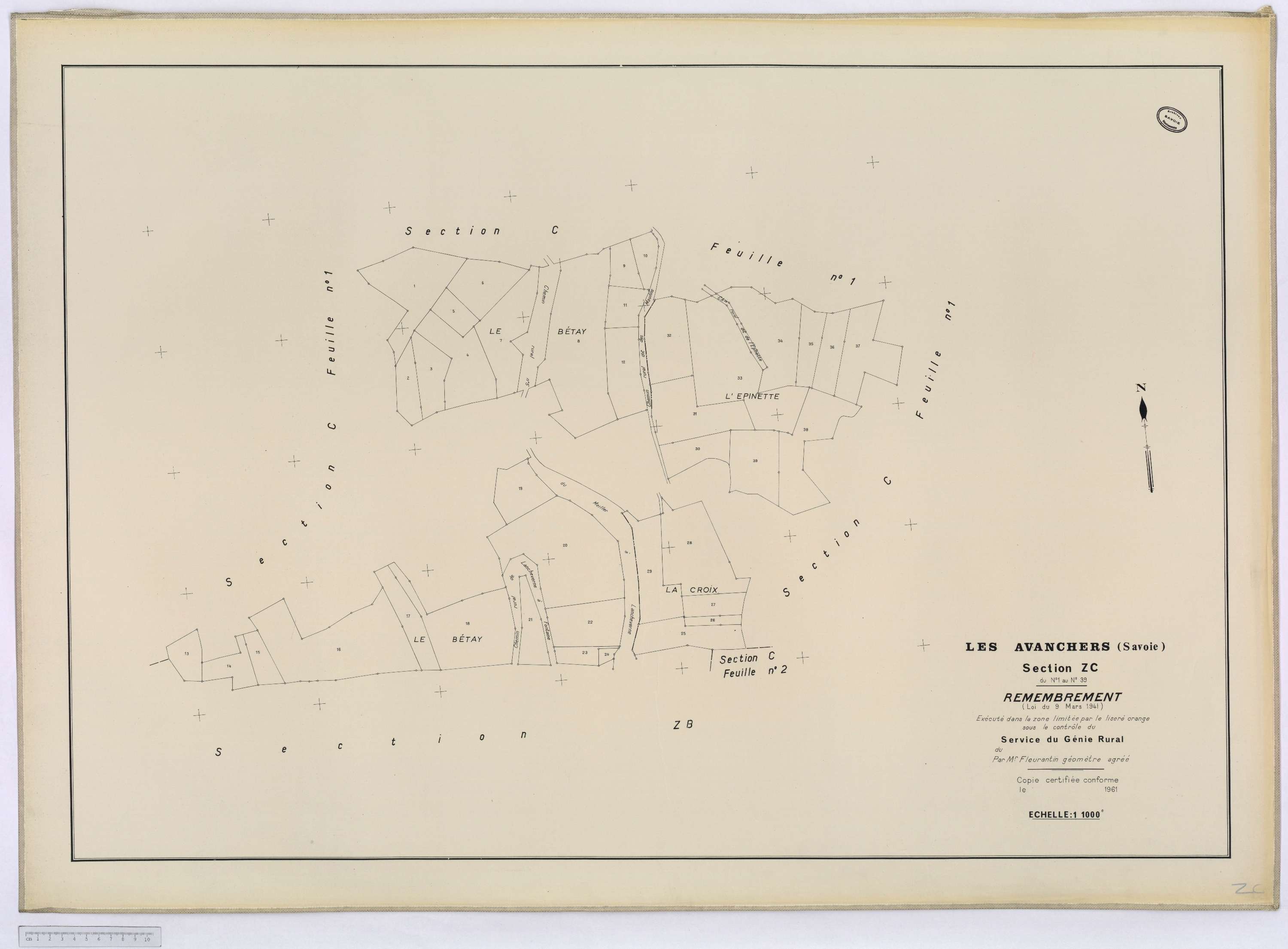 Avanchers-Valmorel - Cadastre rénové et cadastre remembré.