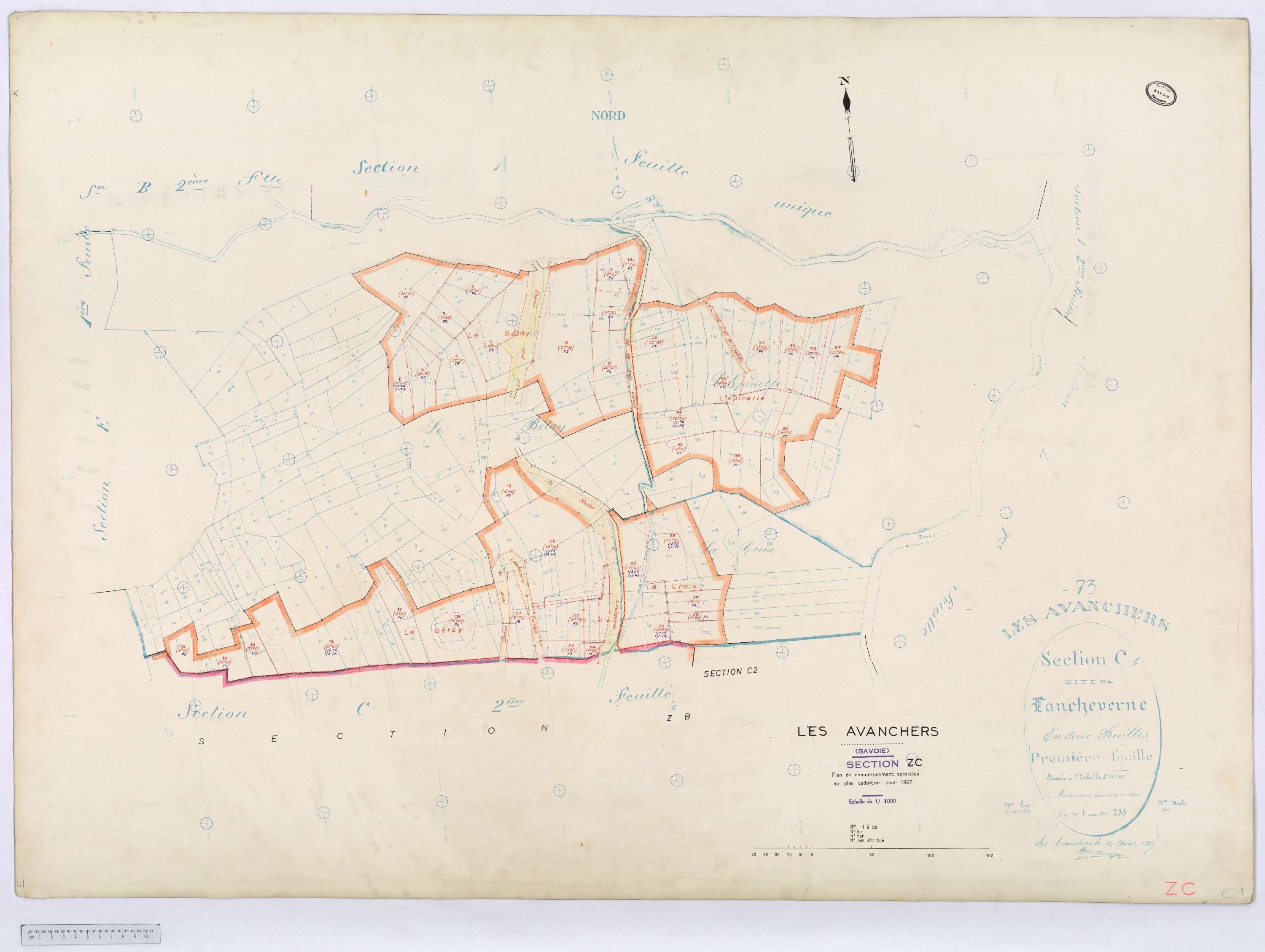 Avanchers-Valmorel - Cadastre rénové et cadastre remembré.