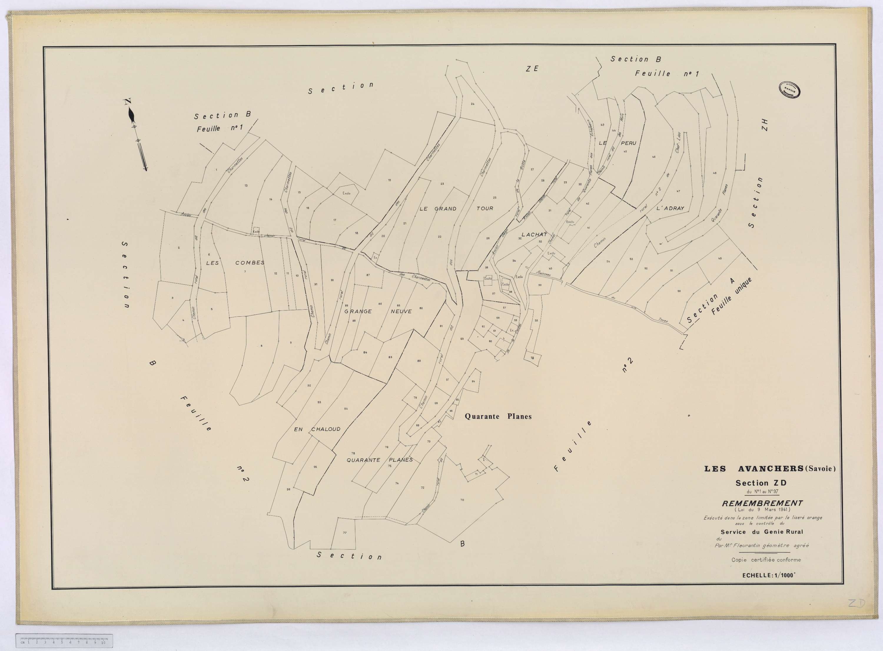 Avanchers-Valmorel - Cadastre rénové et cadastre remembré.