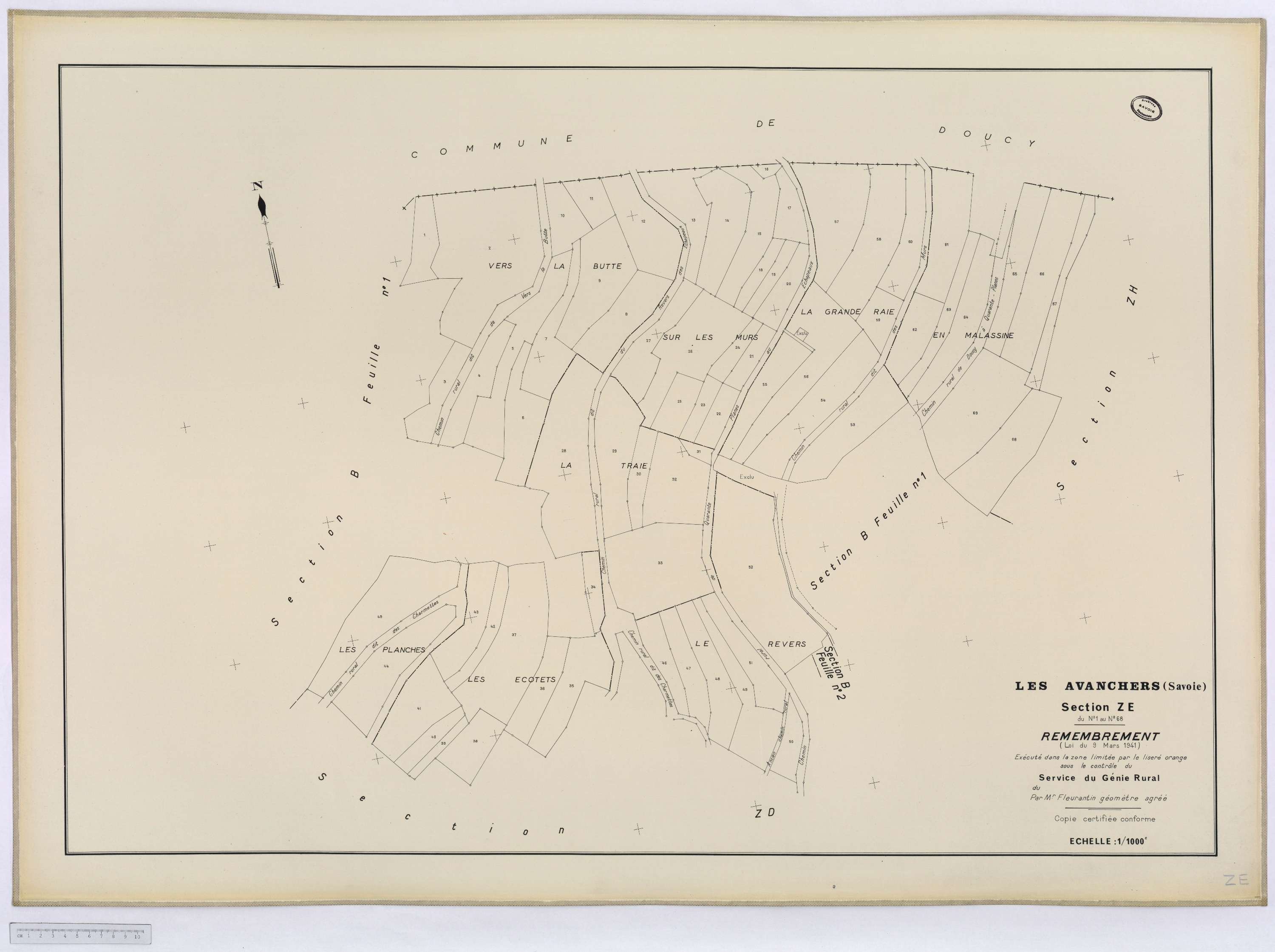Avanchers-Valmorel - Cadastre rénové et cadastre remembré.