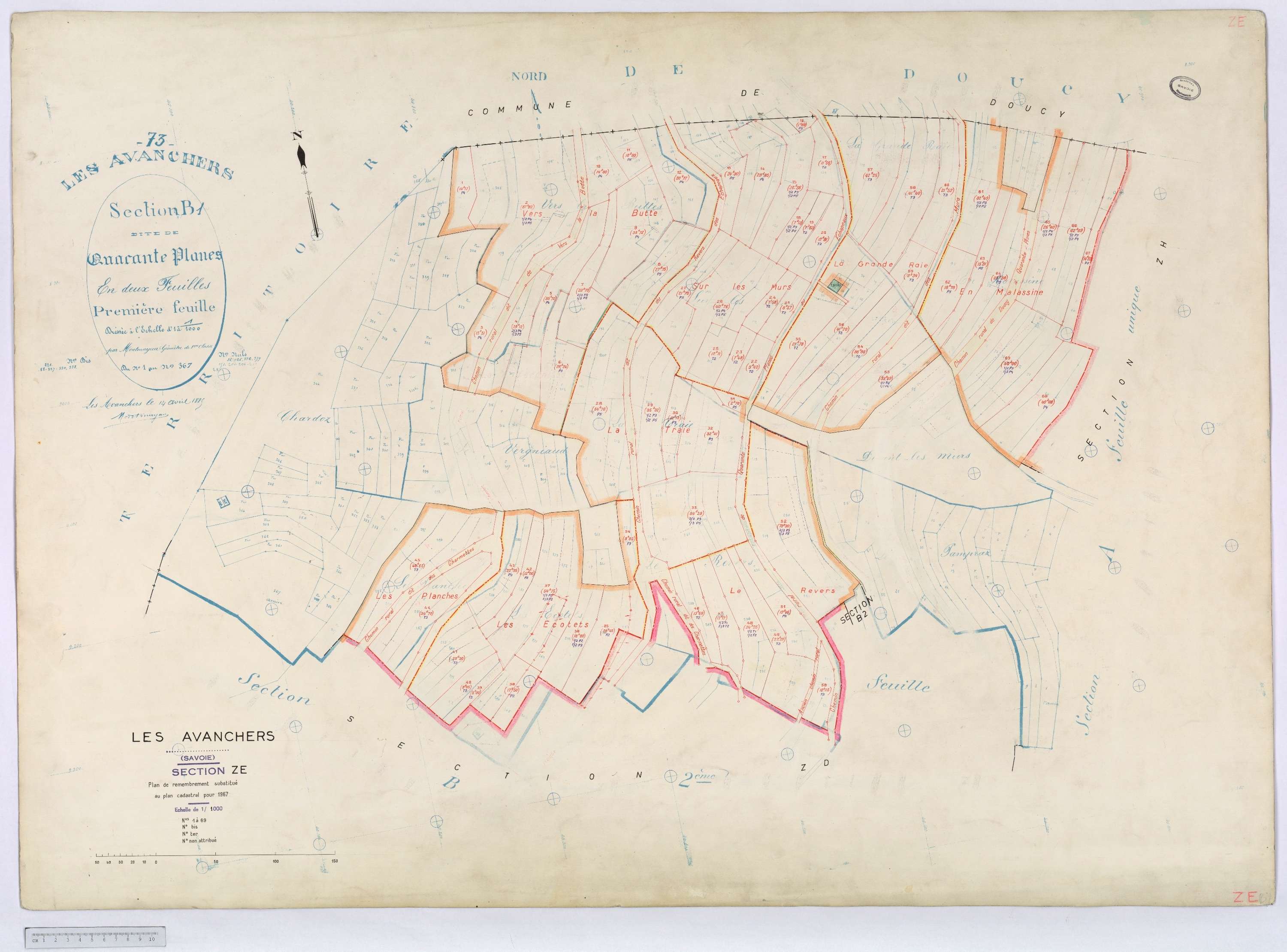 Avanchers-Valmorel - Cadastre rénové et cadastre remembré.