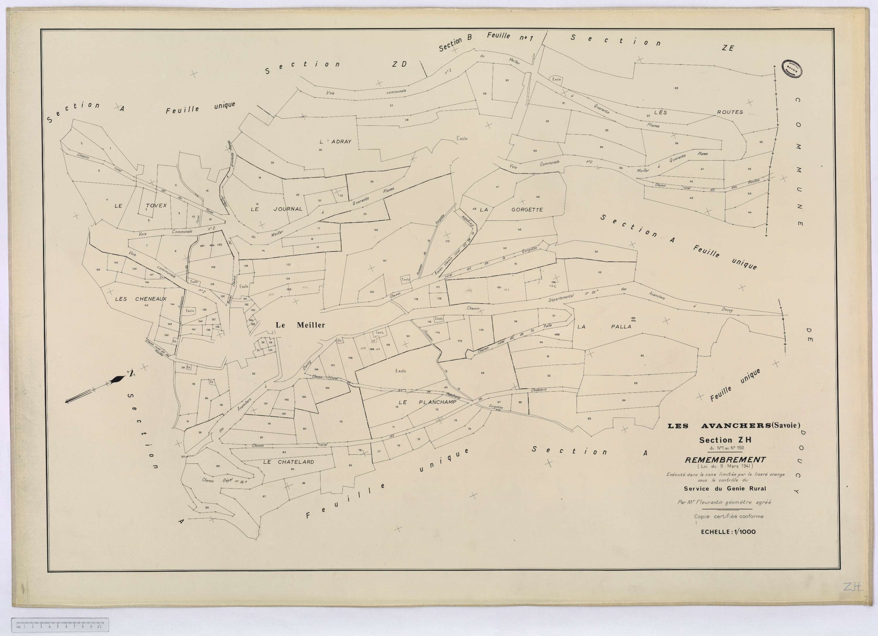 Avanchers-Valmorel - Cadastre rénové et cadastre remembré.